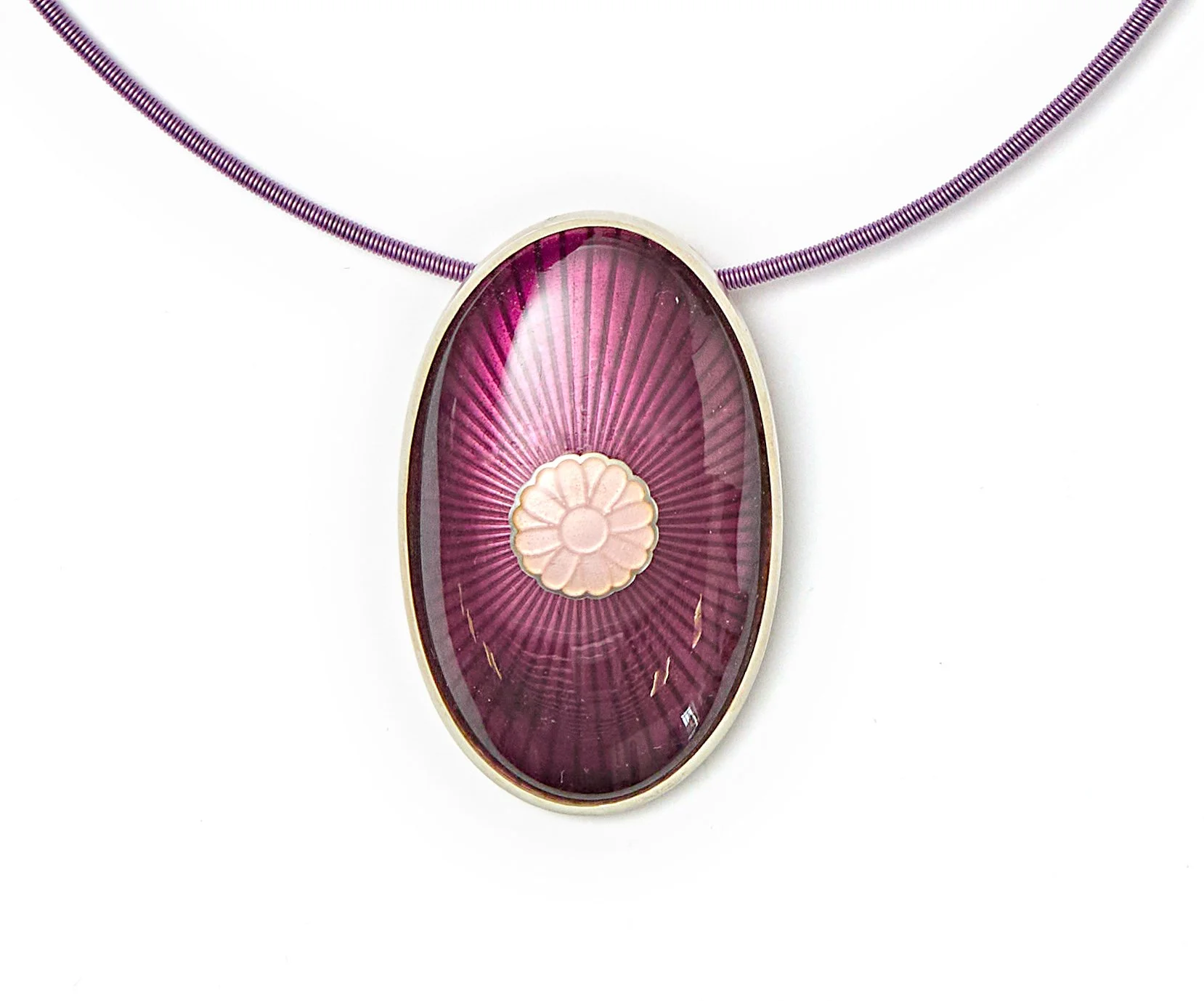 big plum oval pendant with pink flower.jpg