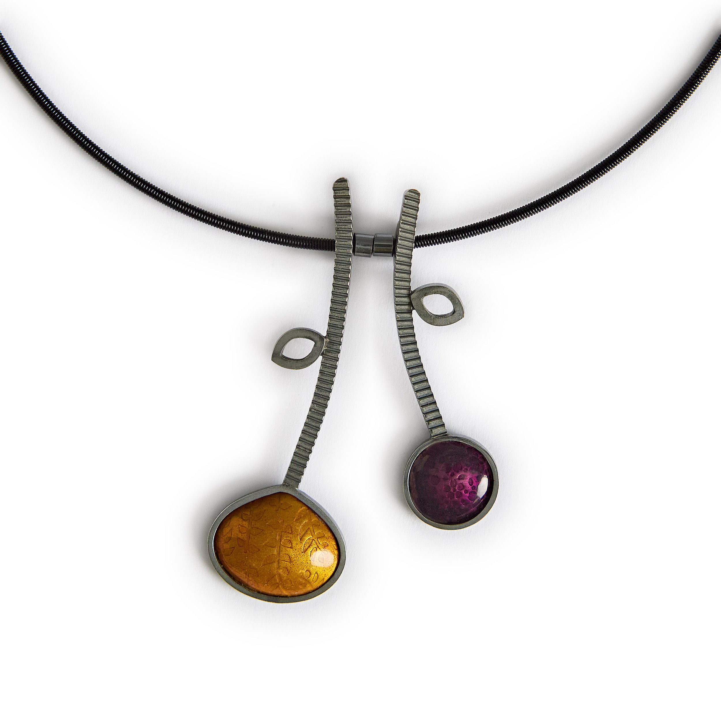 pendant double orange and mauve.jpg