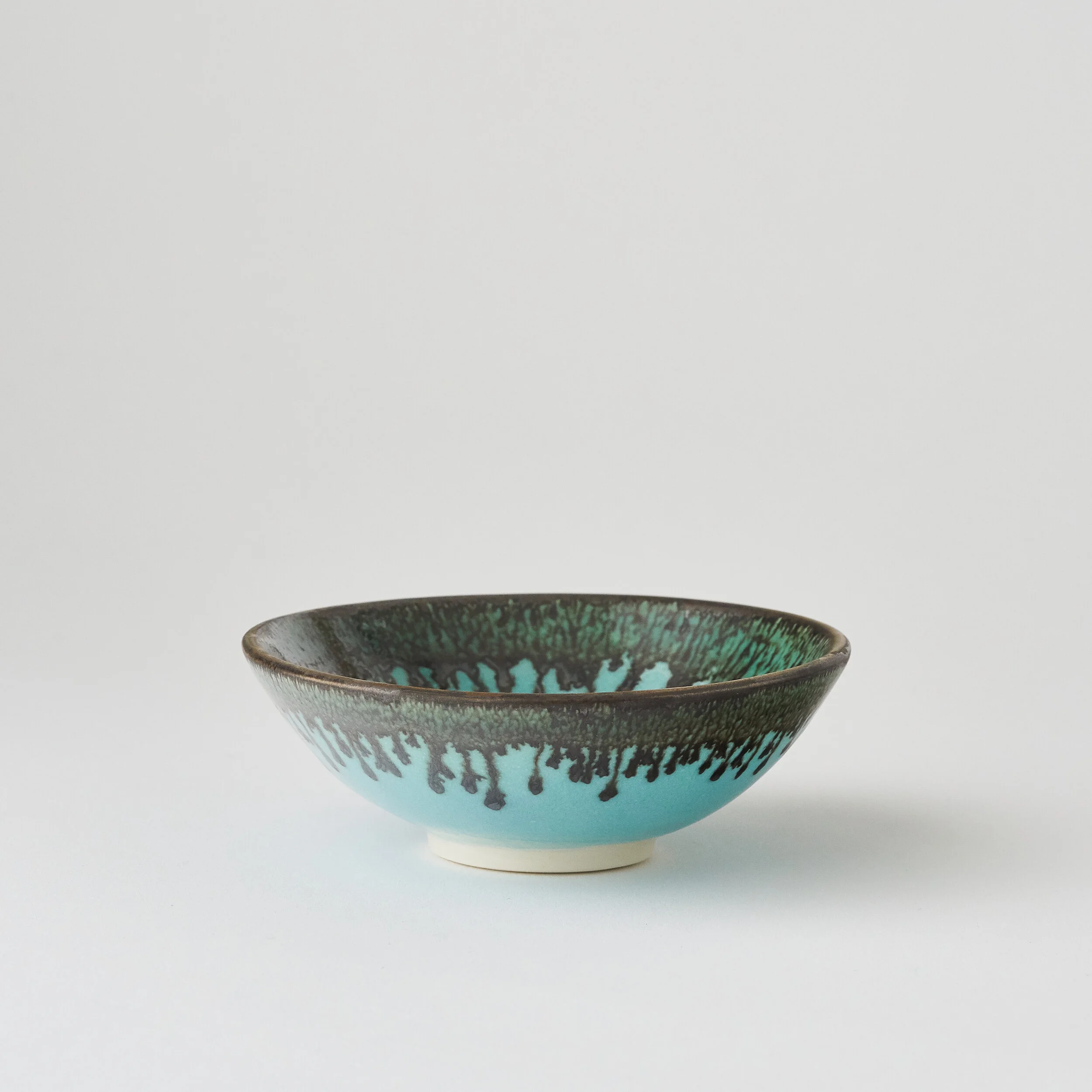 Turquoise glaze wheel thrown porcelain gift trinket bowls handmade