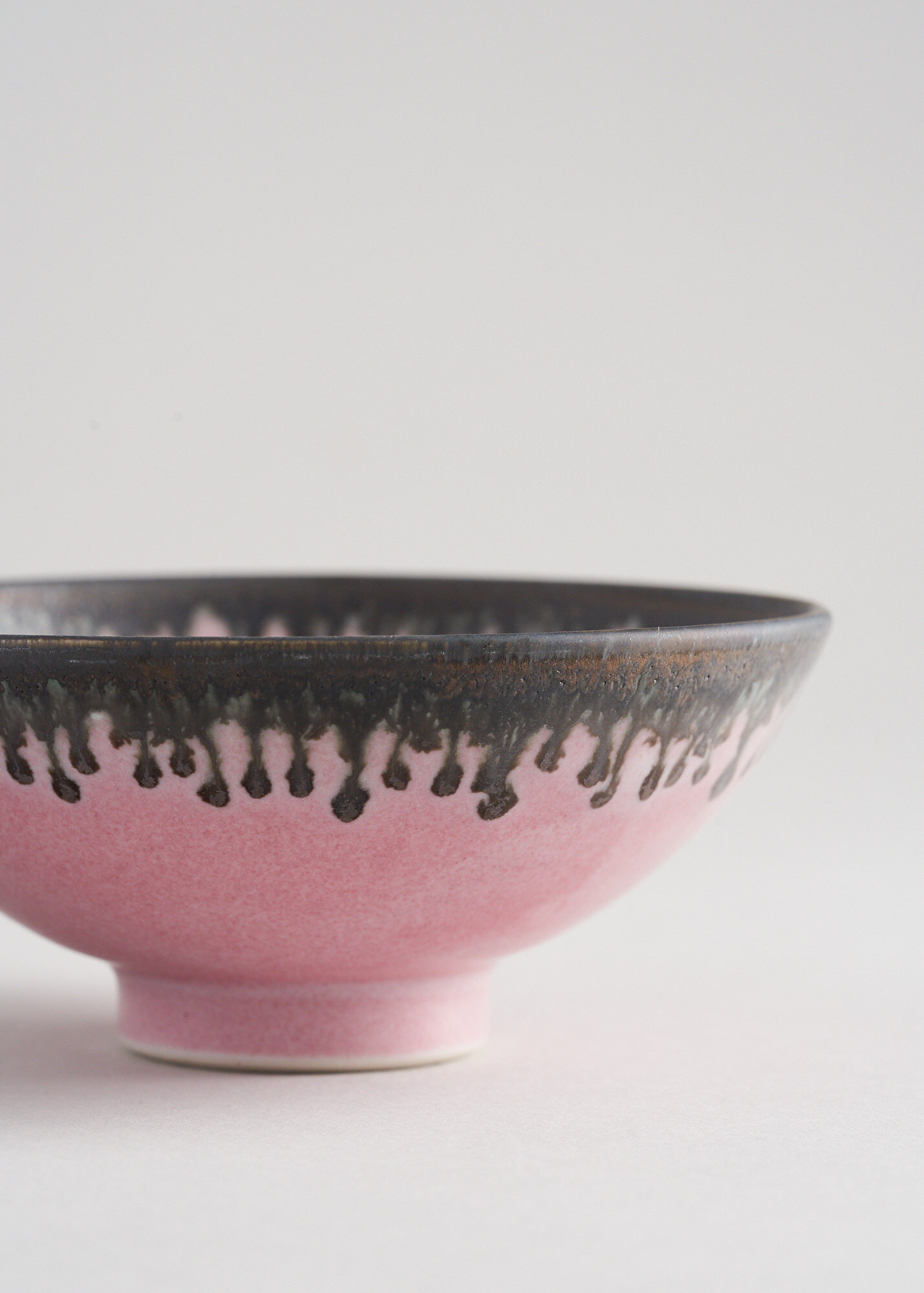 Raspberry Pink glaze porcelain handmade wheel thrown small bowl