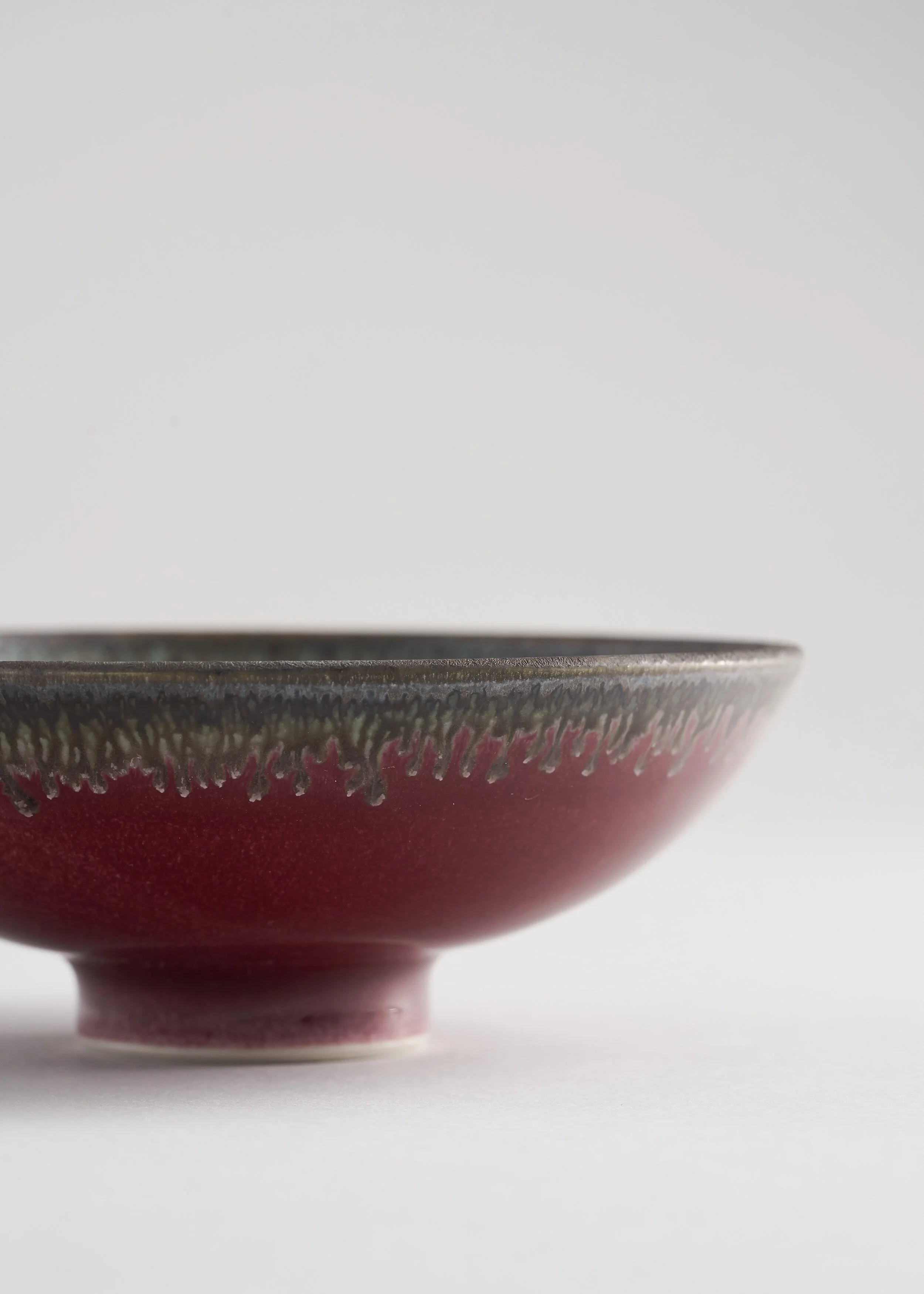 Burgundy glaze wheel thrown porcelain gift trinket bowls handmade
