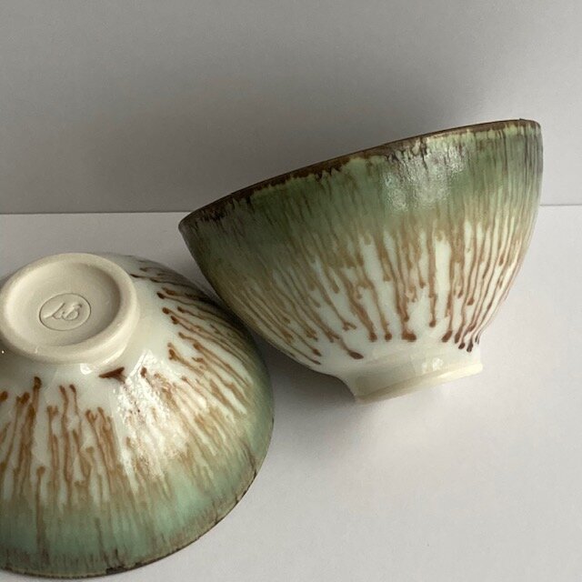 Chunn Crackle Handmade Wheel Thrown Pottery porcelain little bowl
