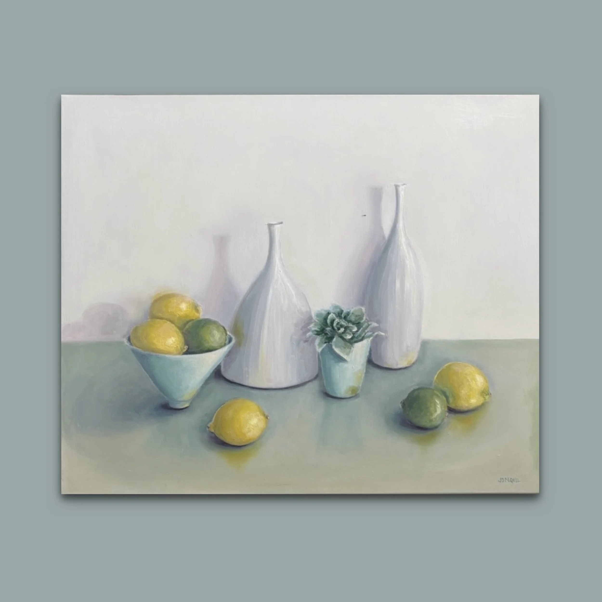 White Pots With Zesty Lemons & Limes