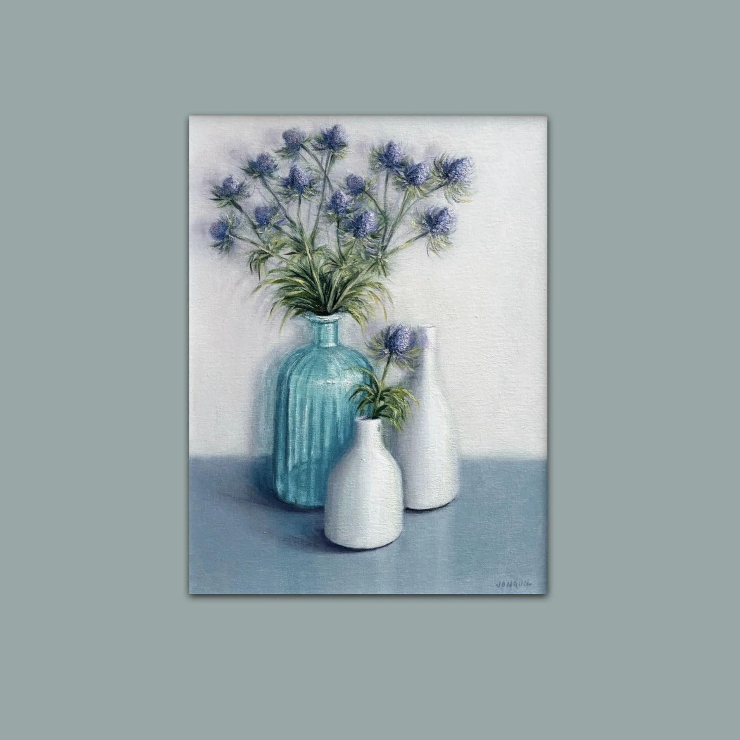 Cobalt Blue & Purple Thistles