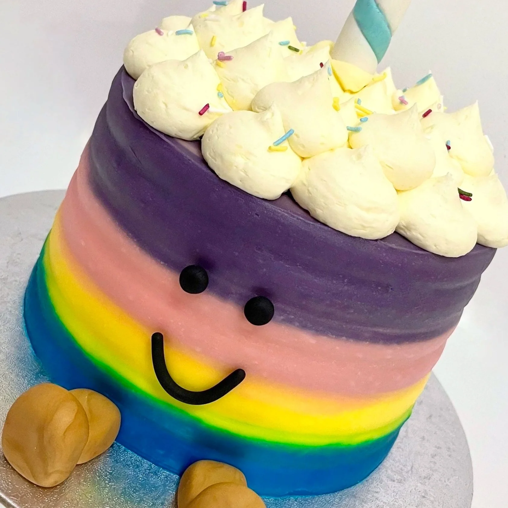Happy Rainbow Plush Toy Cake