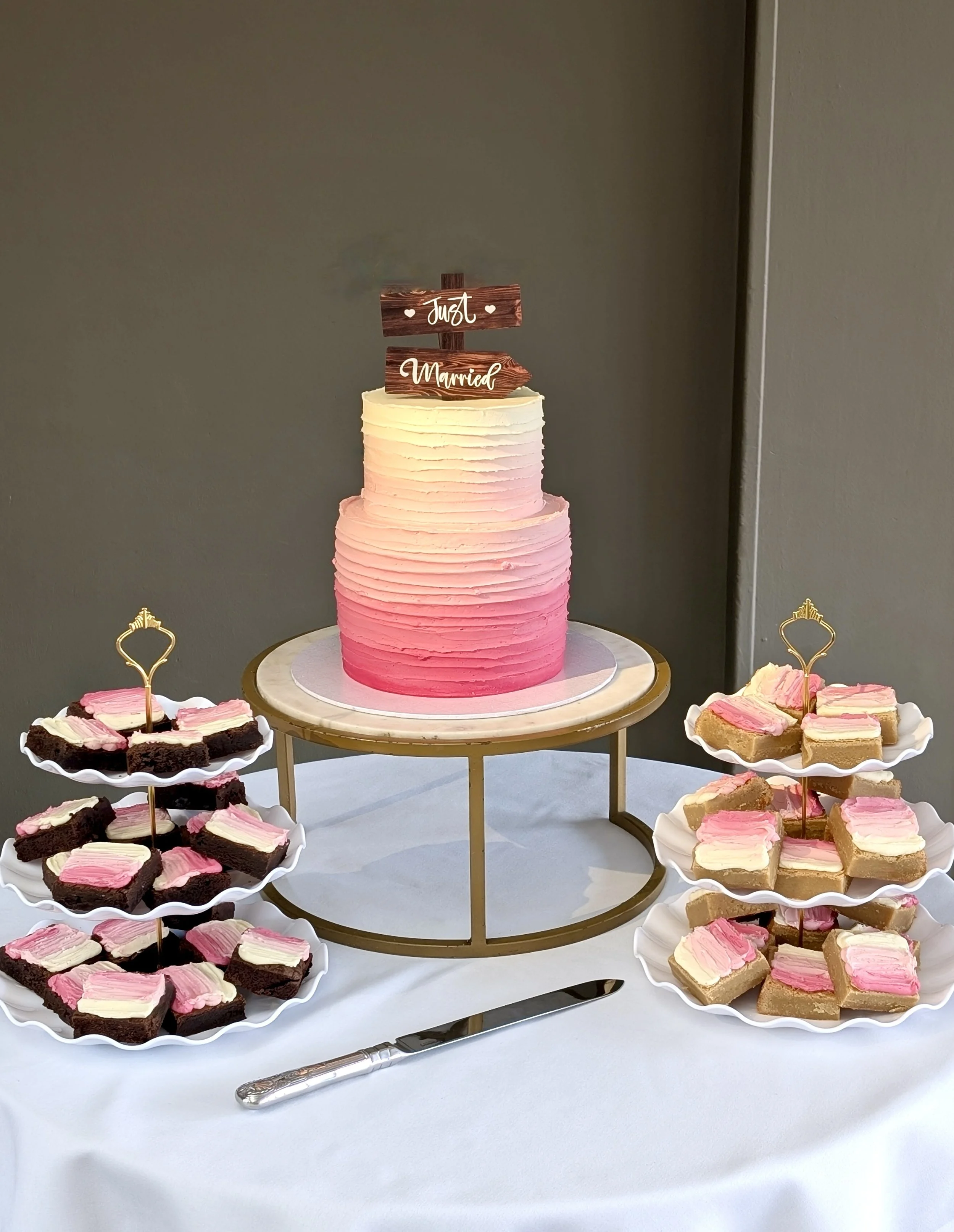 Pink Ombre Cake and tray bakes.jpg