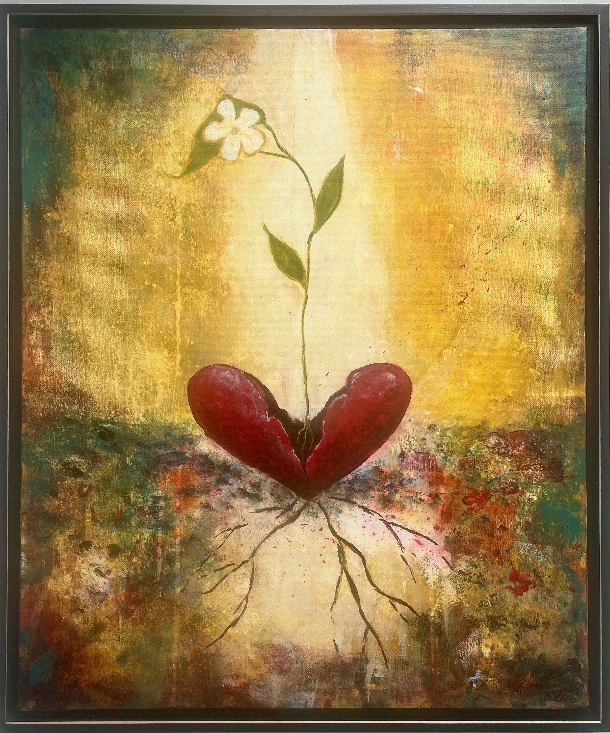 Cracked Open. 24x20 on canvas. Framed