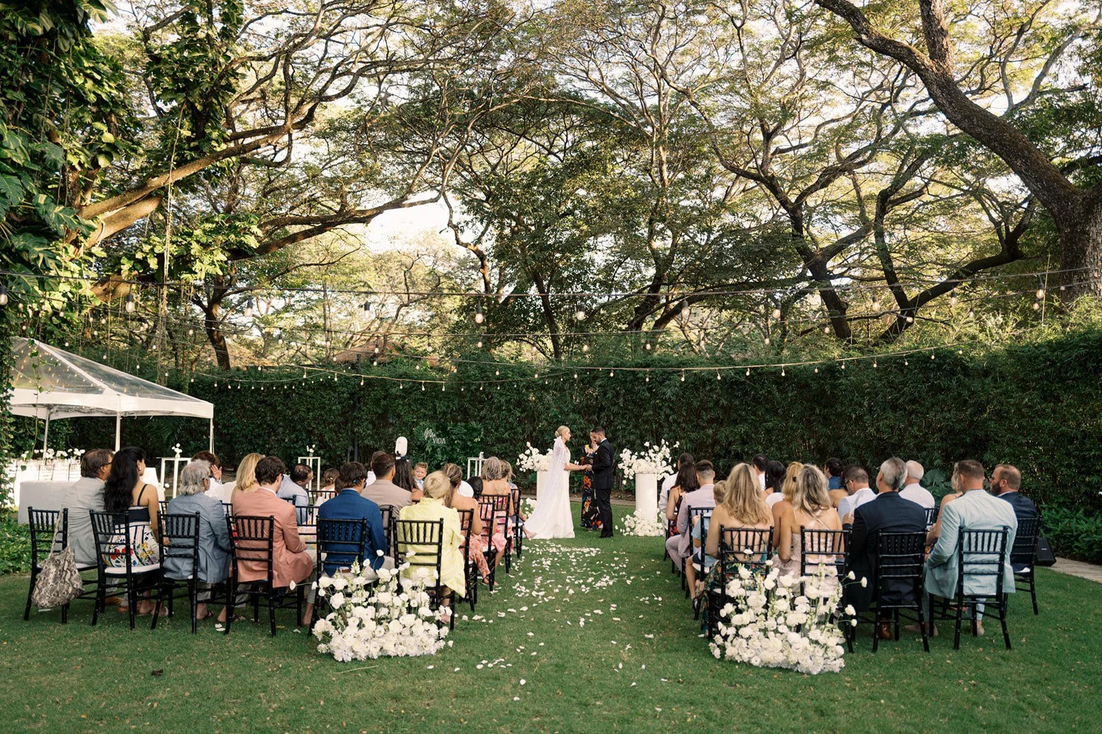 Modern oceanfront wedding at El Mangroove in Costa Rica.