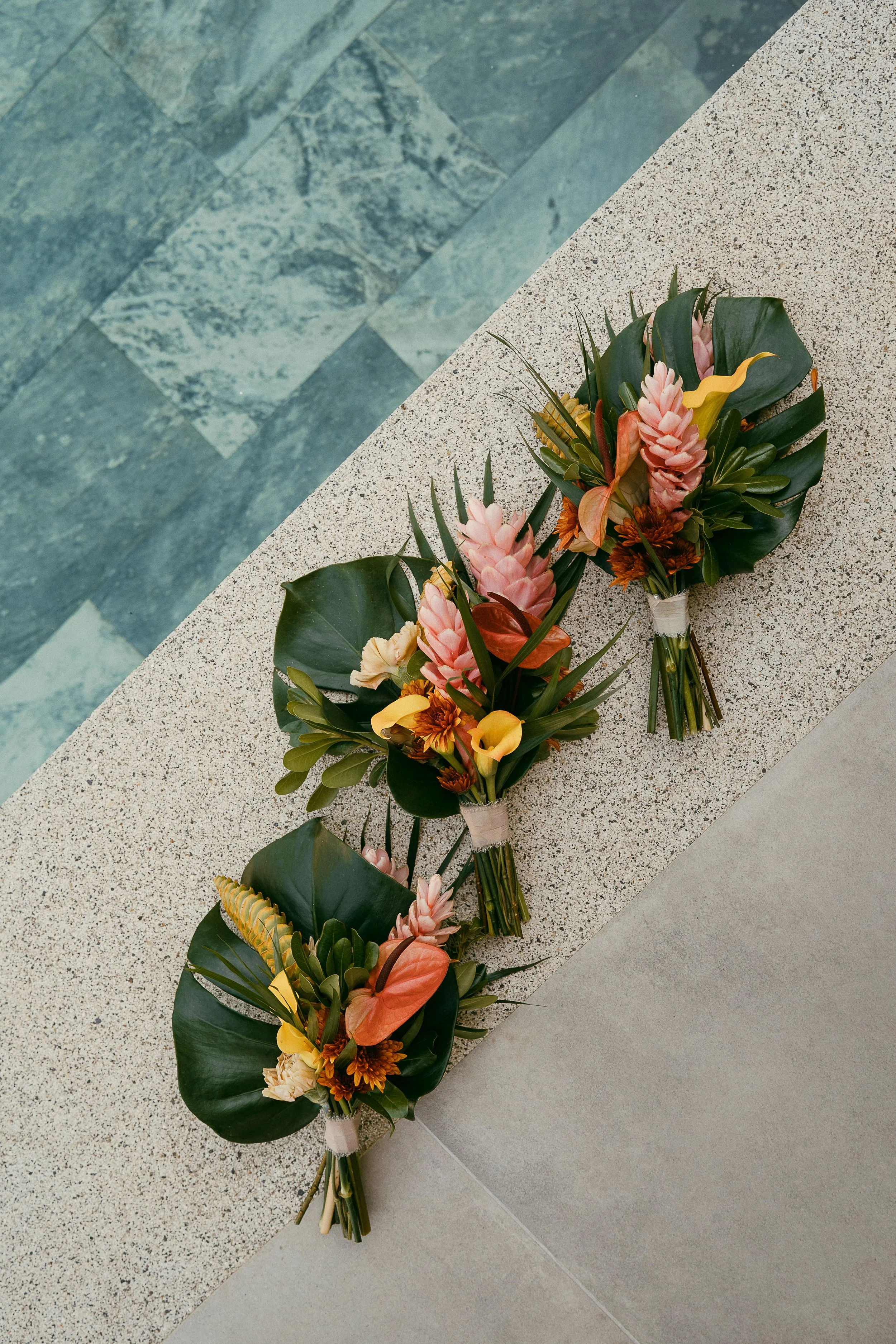 Pastel tropical wedding flowers inspired by the natural beauty of Costa Rica.