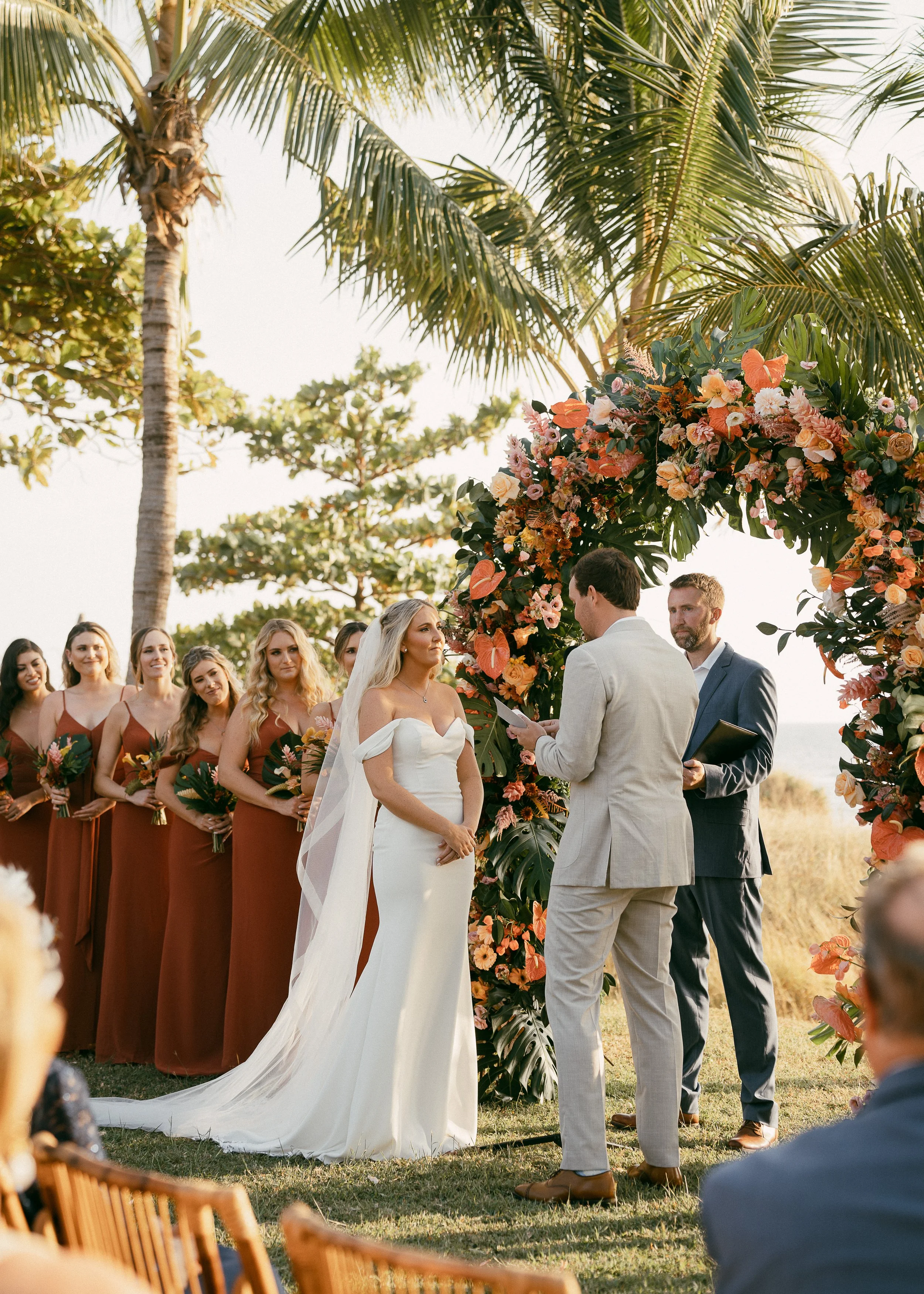 Pastel tropical wedding flowers inspired by the natural beauty of Costa Rica.