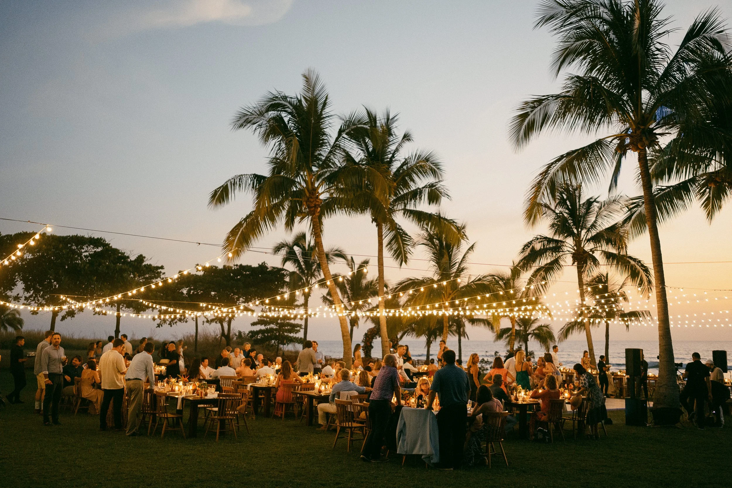 Luxury tropical wedding décor with blush, orange and terracotta flowers in Guanacaste, Costa Rica.