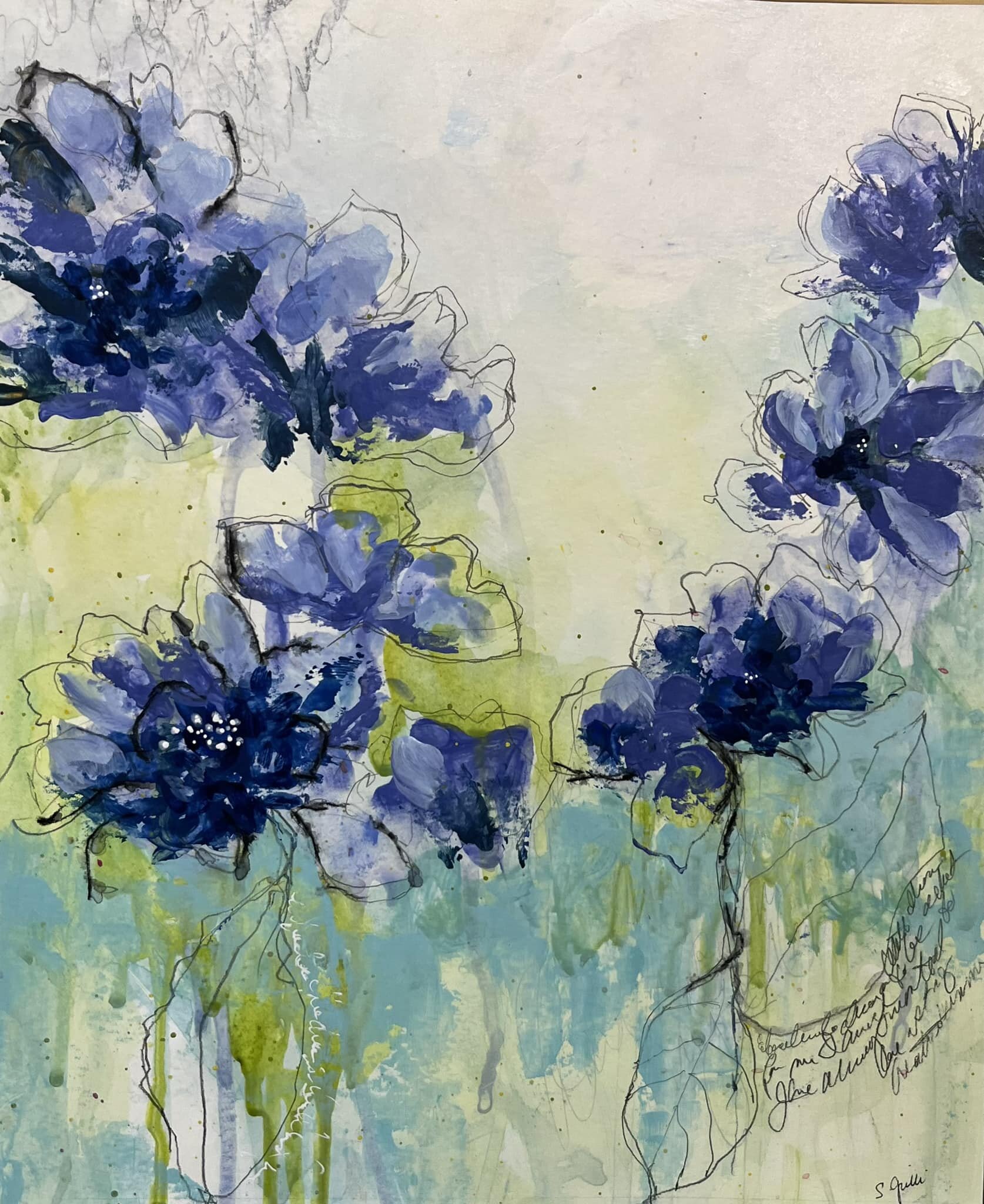 Can an artist have a favorite painting? Well if so then this is o e of them. Love the soft blue and lavender shades. 
&ldquo;Delightful Blues&rdquo; 10 x 12, framed and ready to hang. Available at La Petite La Petite Gallerie or message me directly.
