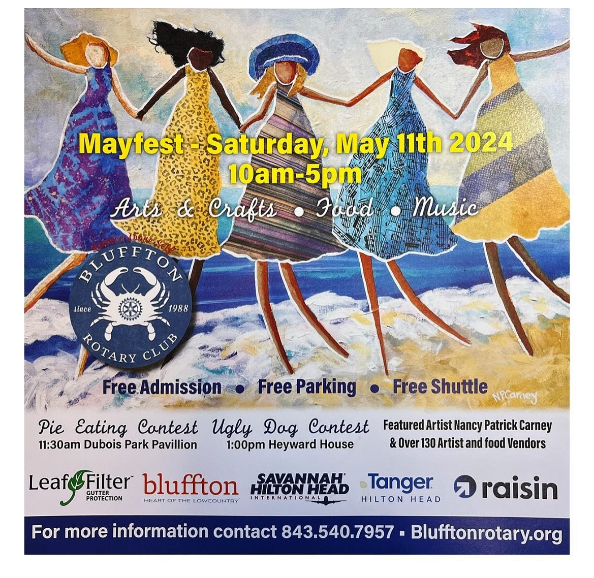 Mayfest today! Come on out to Old Town Bluffton for all the fun. 
I&rsquo;ll be at La Petite Gallerie painting on the porch- stop by and say hi! 
#blufftonarts #blufftonliving #blufftonartsdistrict#shopoldtownbluffton #coastalart #lowcountryliving #b