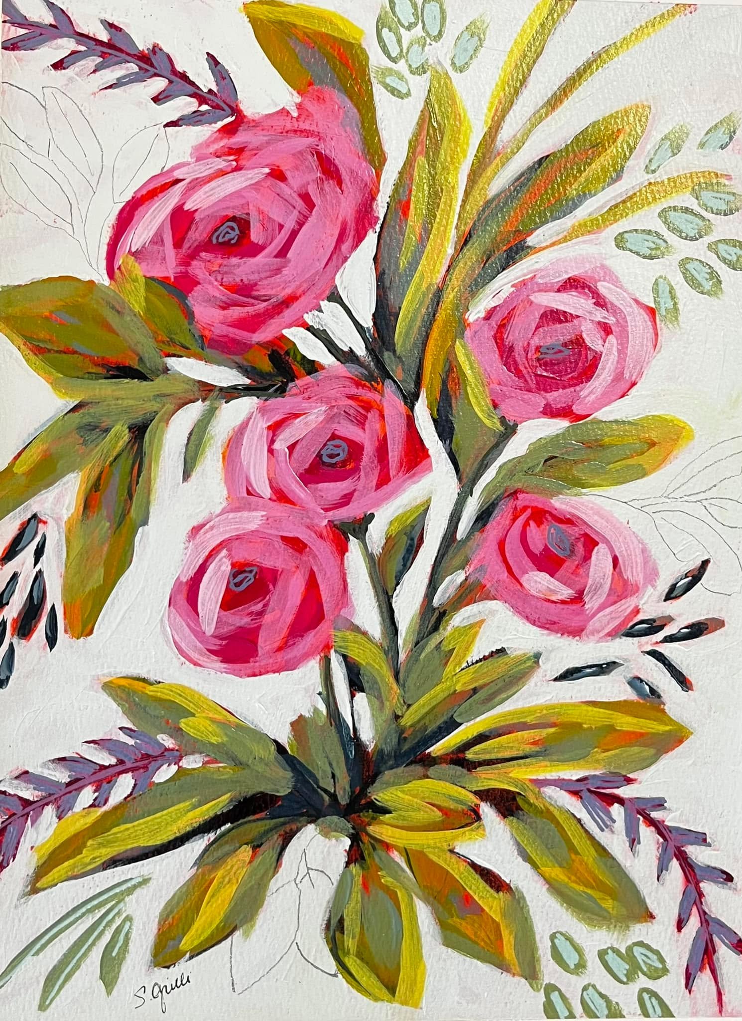These florals say it all- &ldquo;Full of Life&rdquo;. 
I strive to follow this and live each day to its fullest. These blooms are a great reminder. 
12x16 matted and ready for a standard frame.