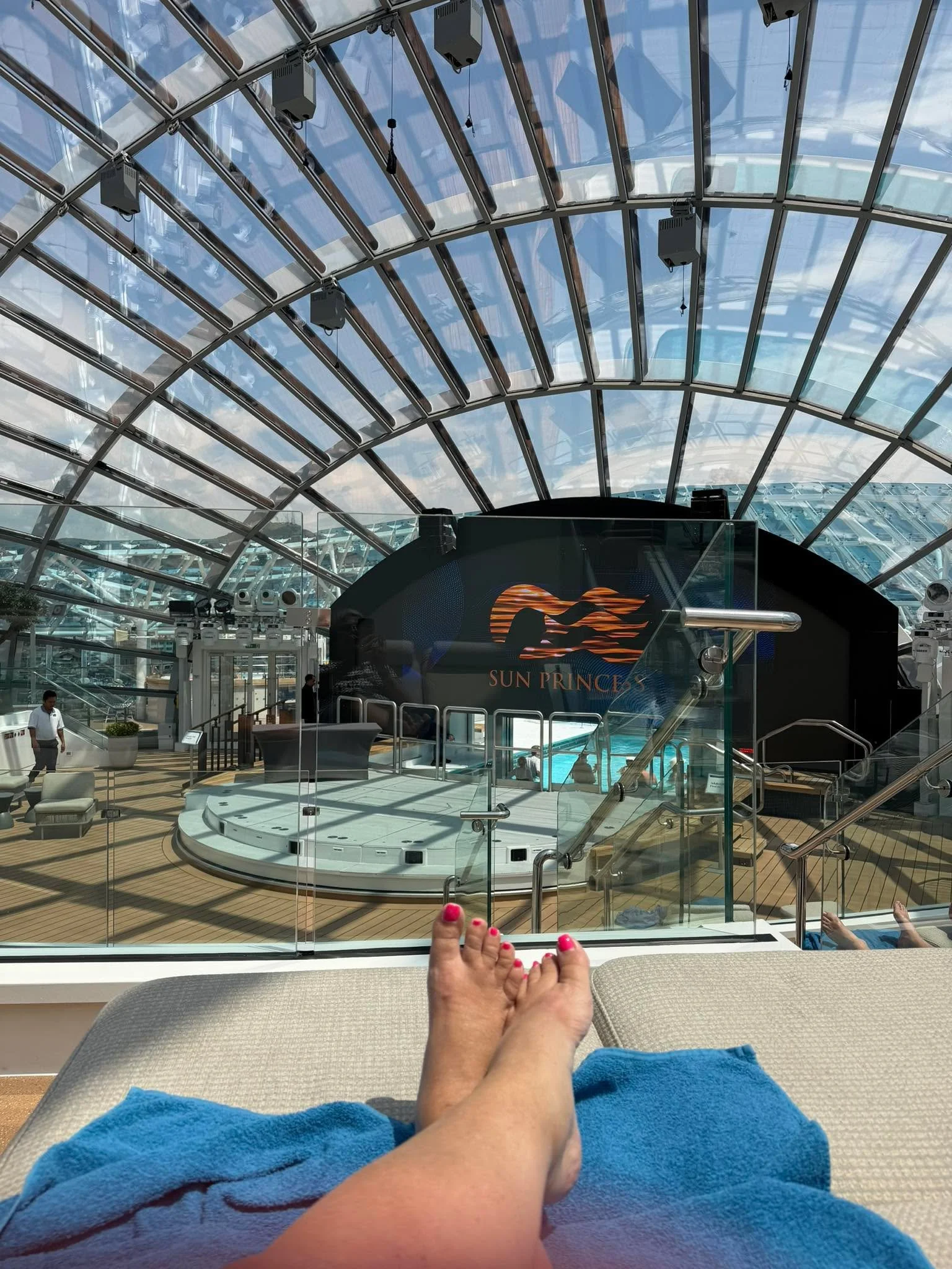 Relaxing under the Dome on Sun Princess