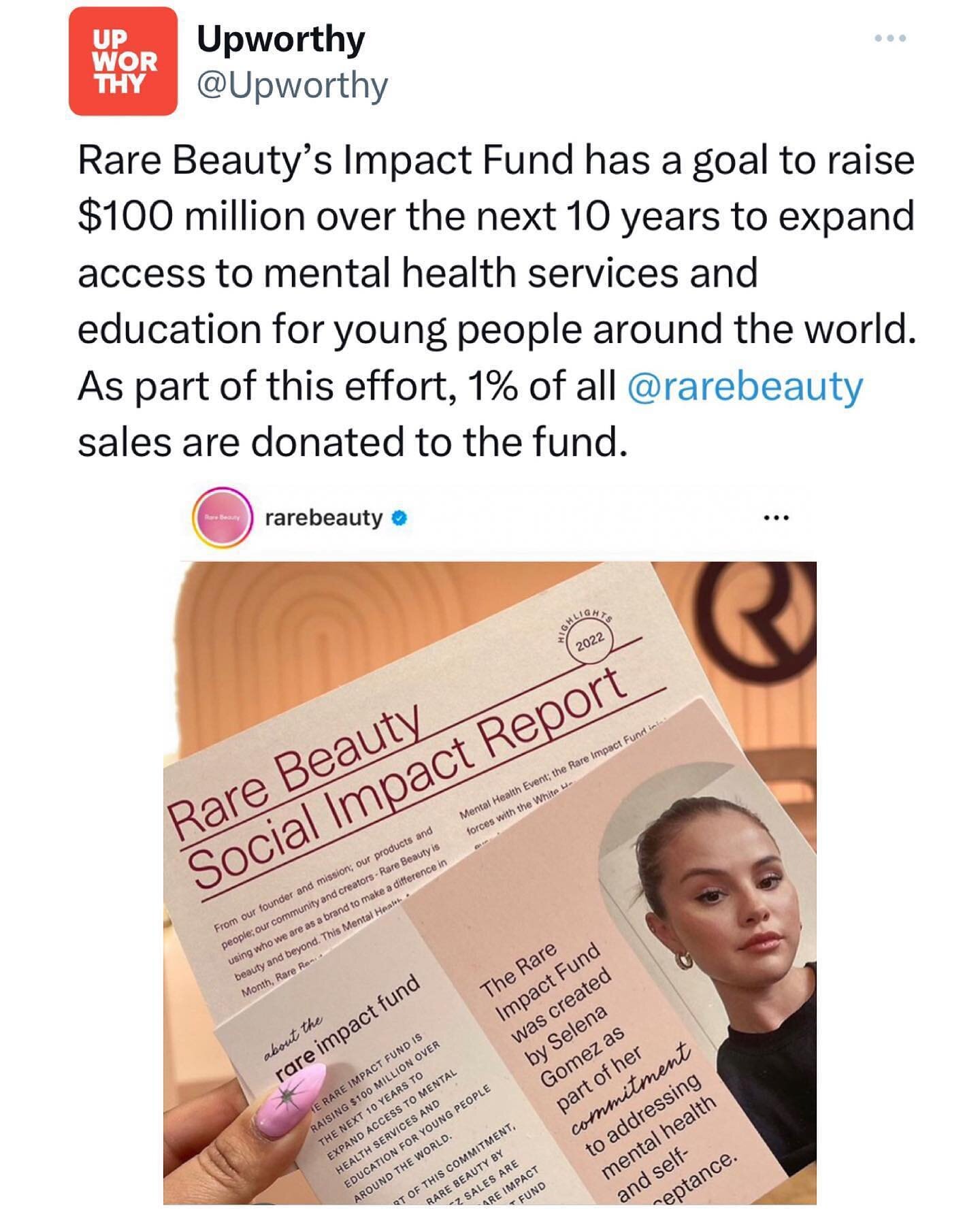That feeling when your client is featured on @upworthy ☀️. We&rsquo;ll be at Social Innovation Summit #SIS23 on June 6-7 to hear what @ecohen817 from Rare Beauty and other social impact leaders like @afdinofrio from Robert Wood Johnson Foundation hav