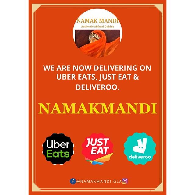 WE ARE NOW DELIVERING ON UBER EATS , JUST EAT &amp; DELIVEROO.⁣
.⁣
.⁣
.⁣
Call us and place your order now.⁣
📞- 0141 429 8663. ⁣
🔹Home delivery and Collections only.🚚⁣
🔹NO DINE IN .⁣
📍17-23 Bridge St, Glasgow , G5 9JB.⁣
.⁣
.⁣
If you have any quer