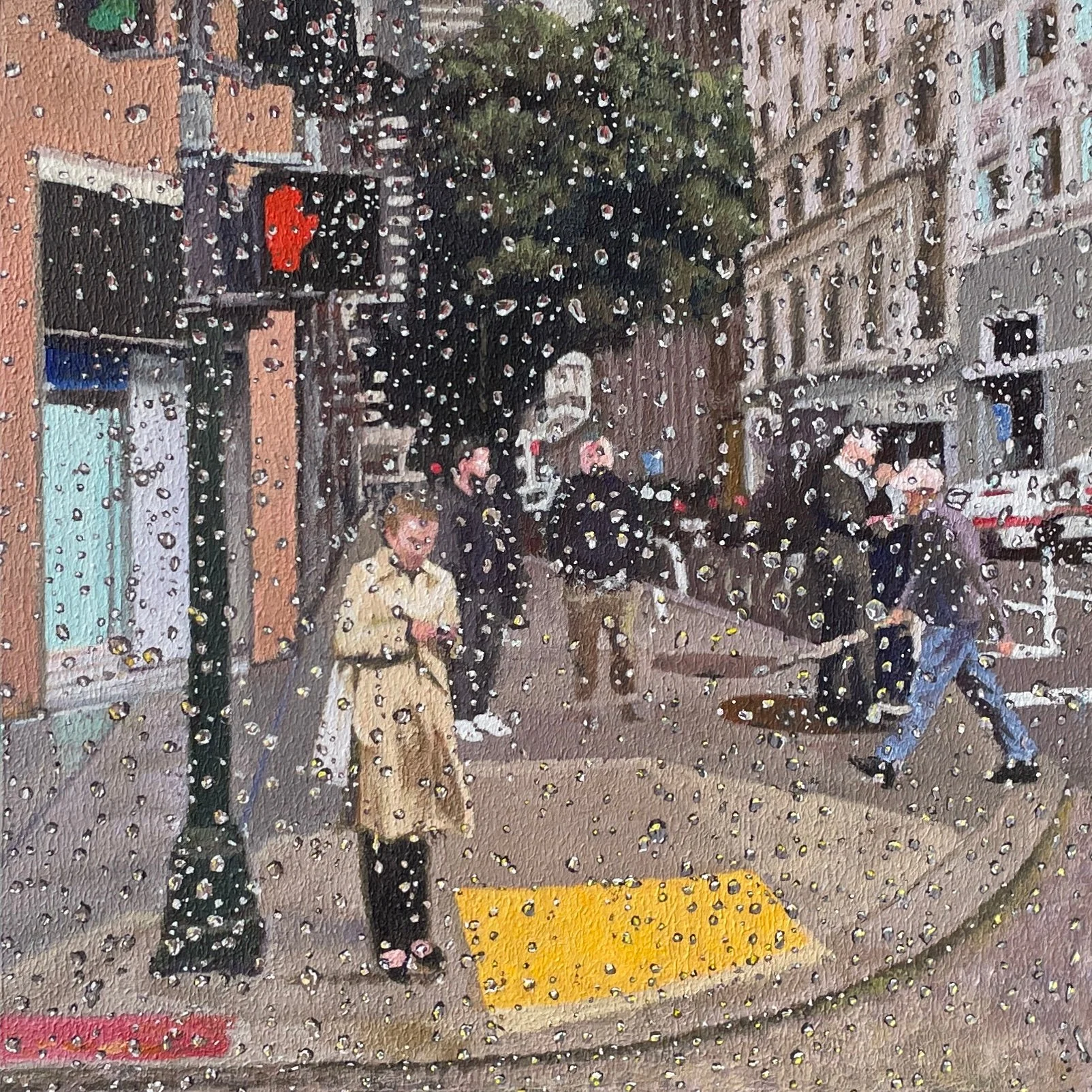 10 X 10 X 1.75 - “FIDI, Post and Kearny” acrylic on panel, 2026