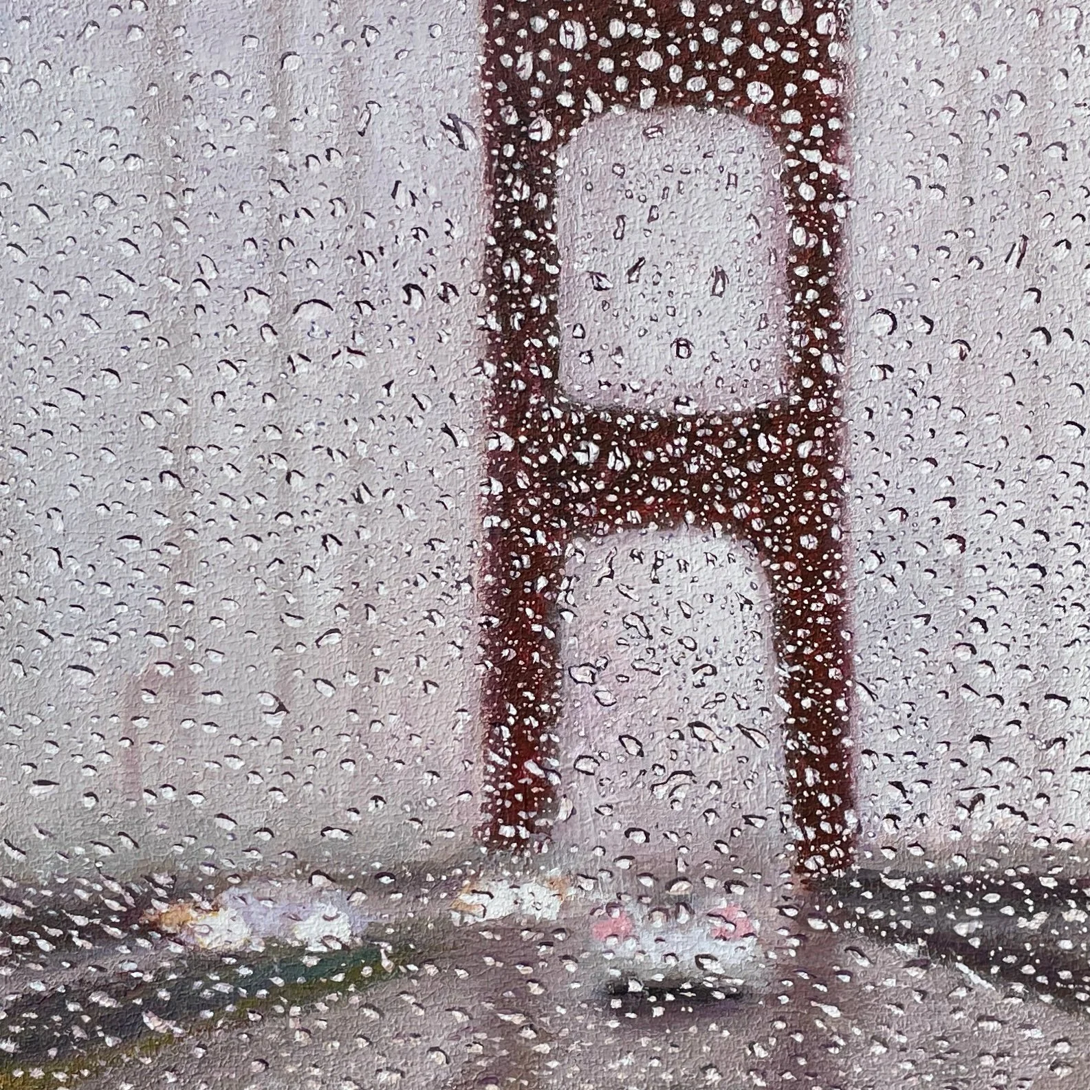 10 X 10 X 1.75 - “Golden Gate Drops” acrylic on panel, 2026