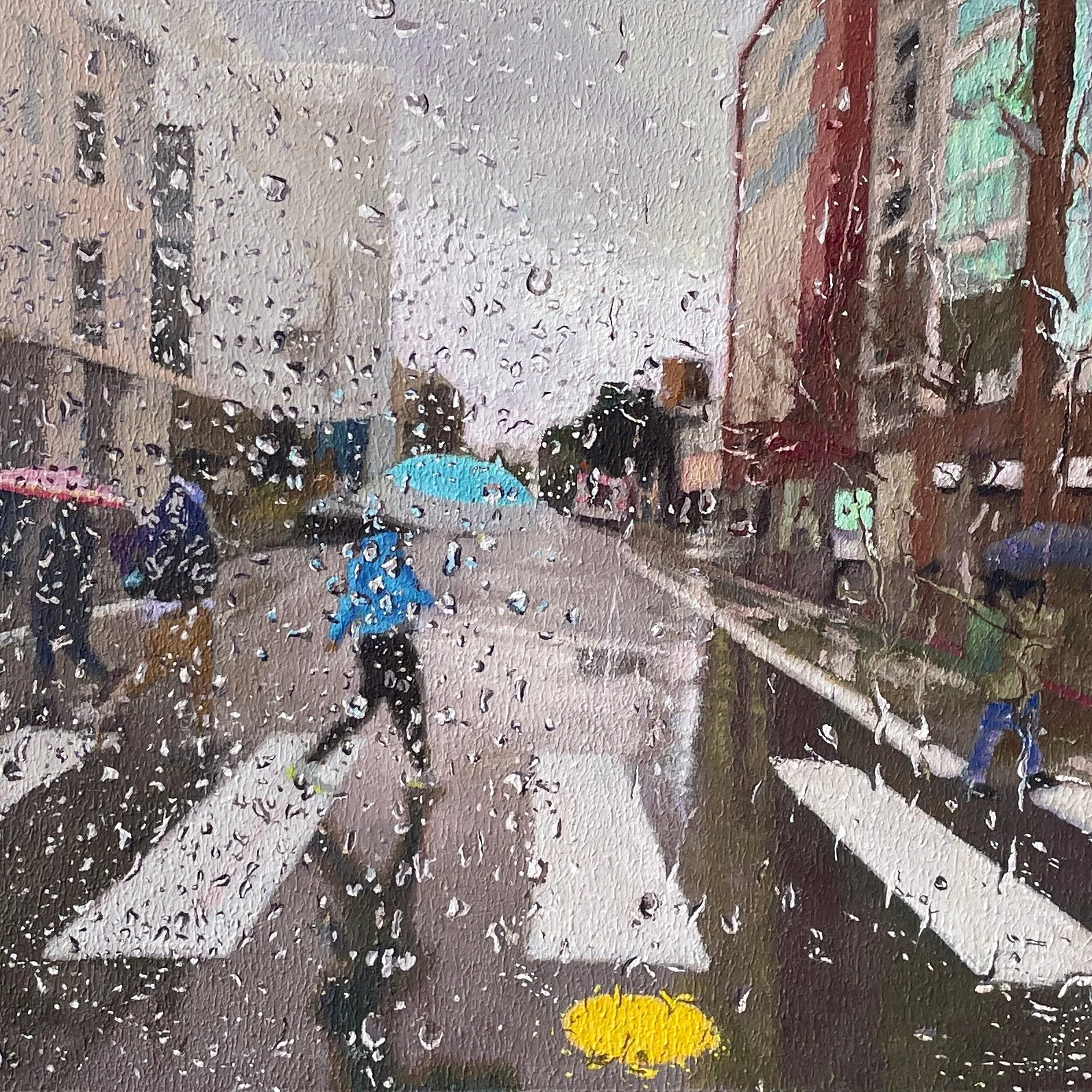 10 X 10 X 1.75 - “Crossing Sutter at Divisadero” acrylic on panel, 2026