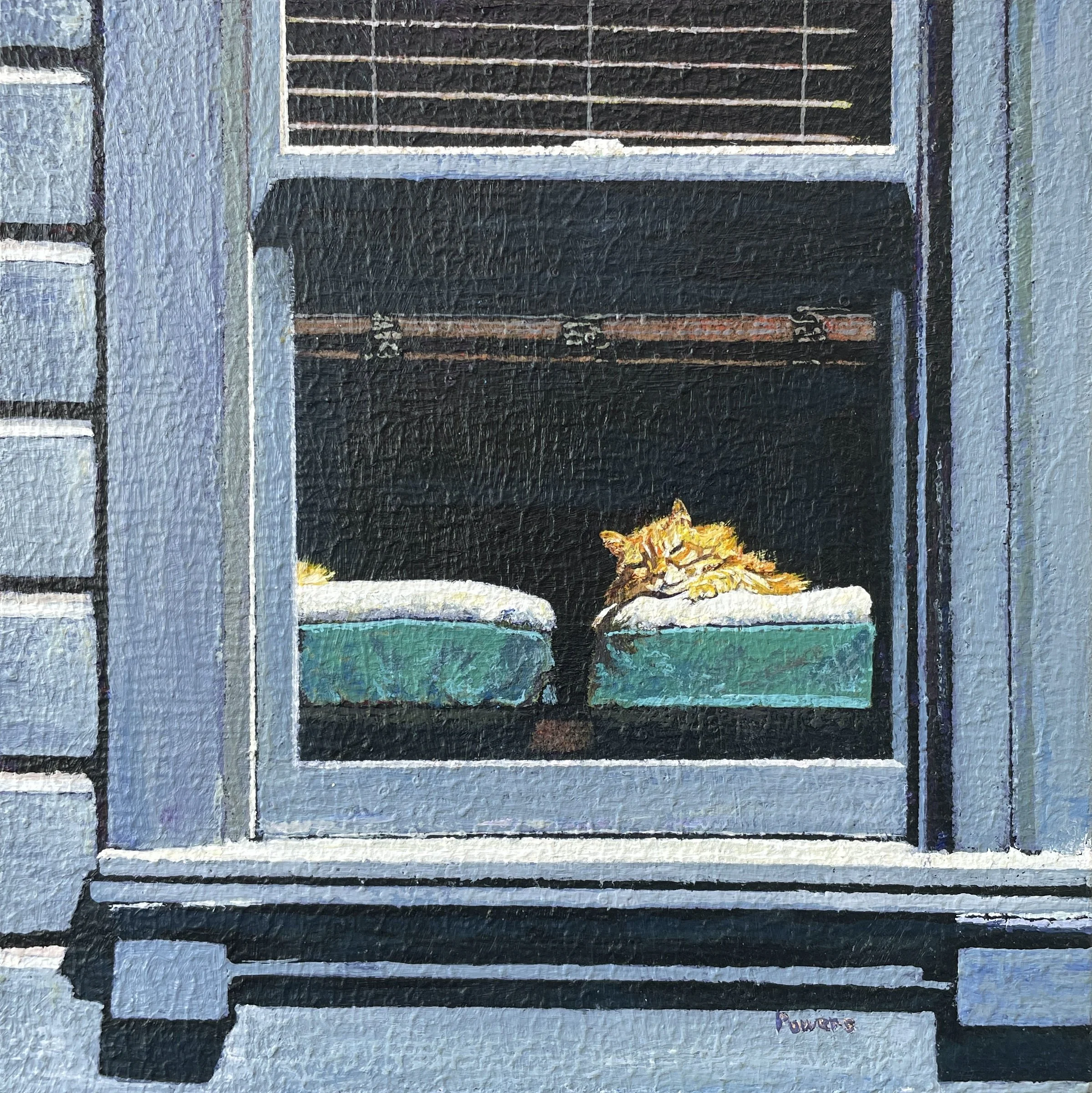 6 X 6 X 2"  - “Mindow” acrylic on panel, 2026