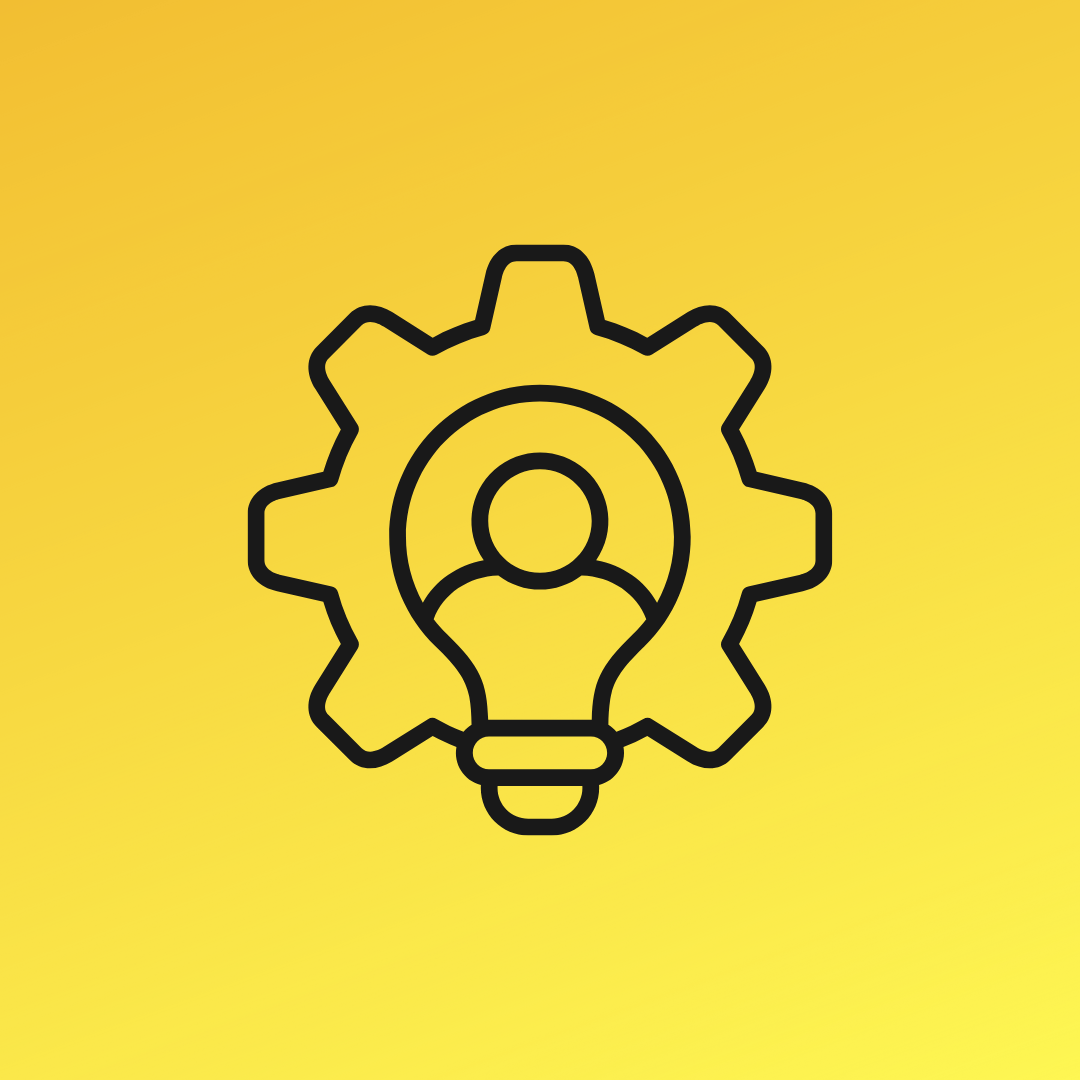 Black megaphone icon on a yellow background.