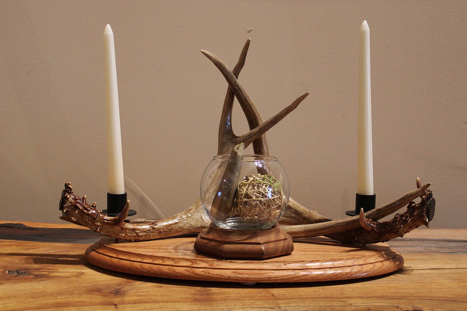 Candle Holder with Glass Orb