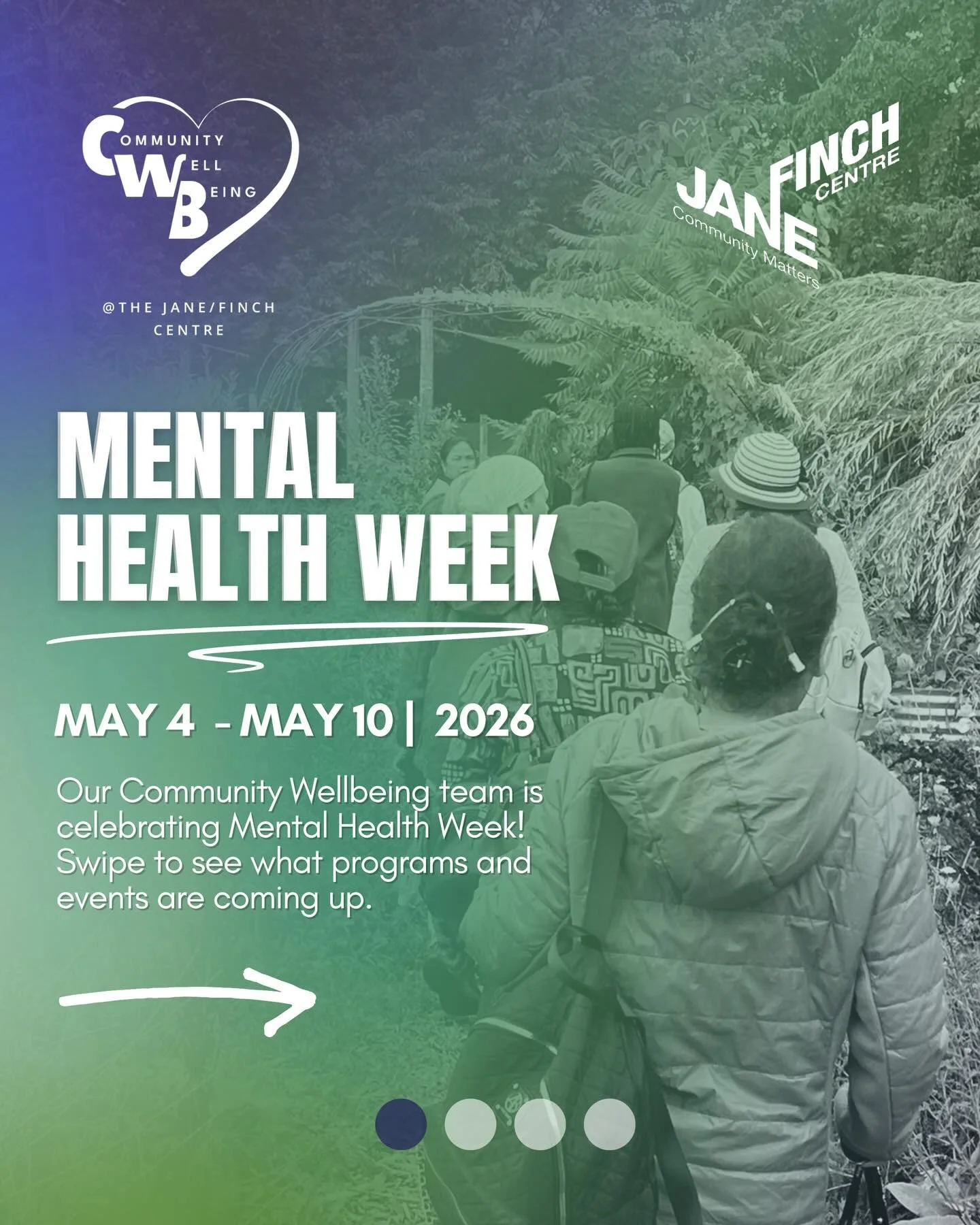Mental Health Week 💙

May 4&ndash;10 marks Mental Health Week, and our Community Wellbeing Team is hosting a series of programs and events focused on raising awareness and promoting wellbeing. 

👉Swipe to see what&rsquo;s coming up!

For more infor