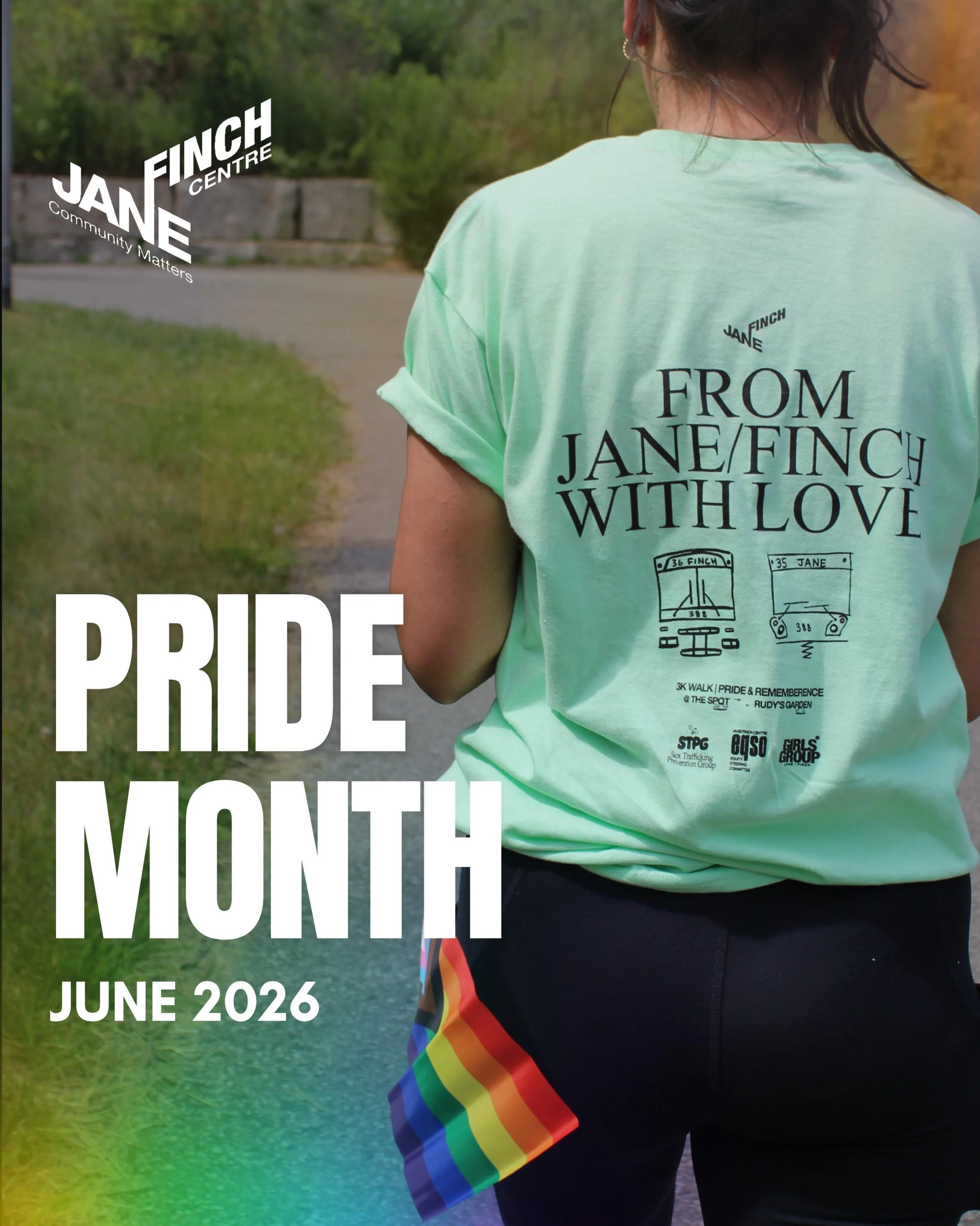 Happy Pride Month from the Jane/Finch Centre!

This month is dedicated to celebrating queer resistance and the power of visibility and self-determination. 

Pride Month reminds us that celebration and advocacy go hand in hand. Queer, trans and non-bi