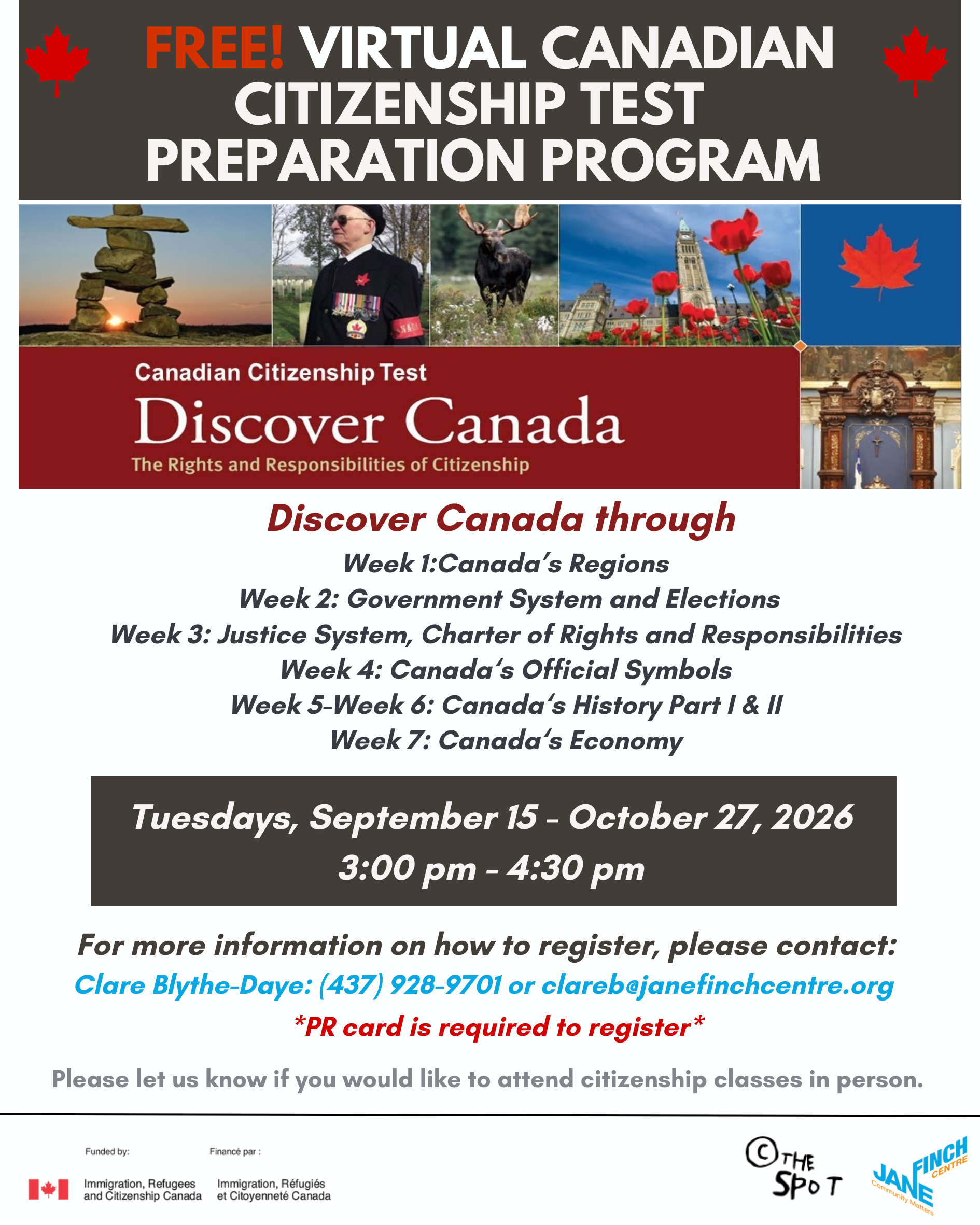 Canadian Citizenship Test Preparation Program (Virtual)
