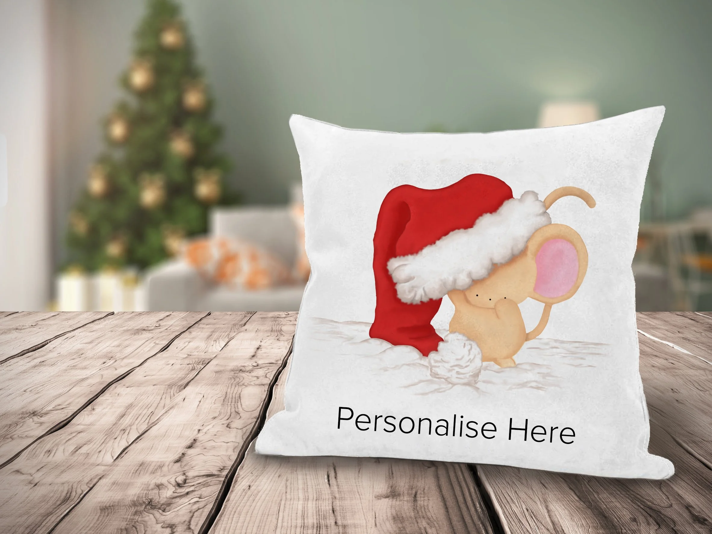 Super Soft Cushion - Santa Hat Naughty Morty