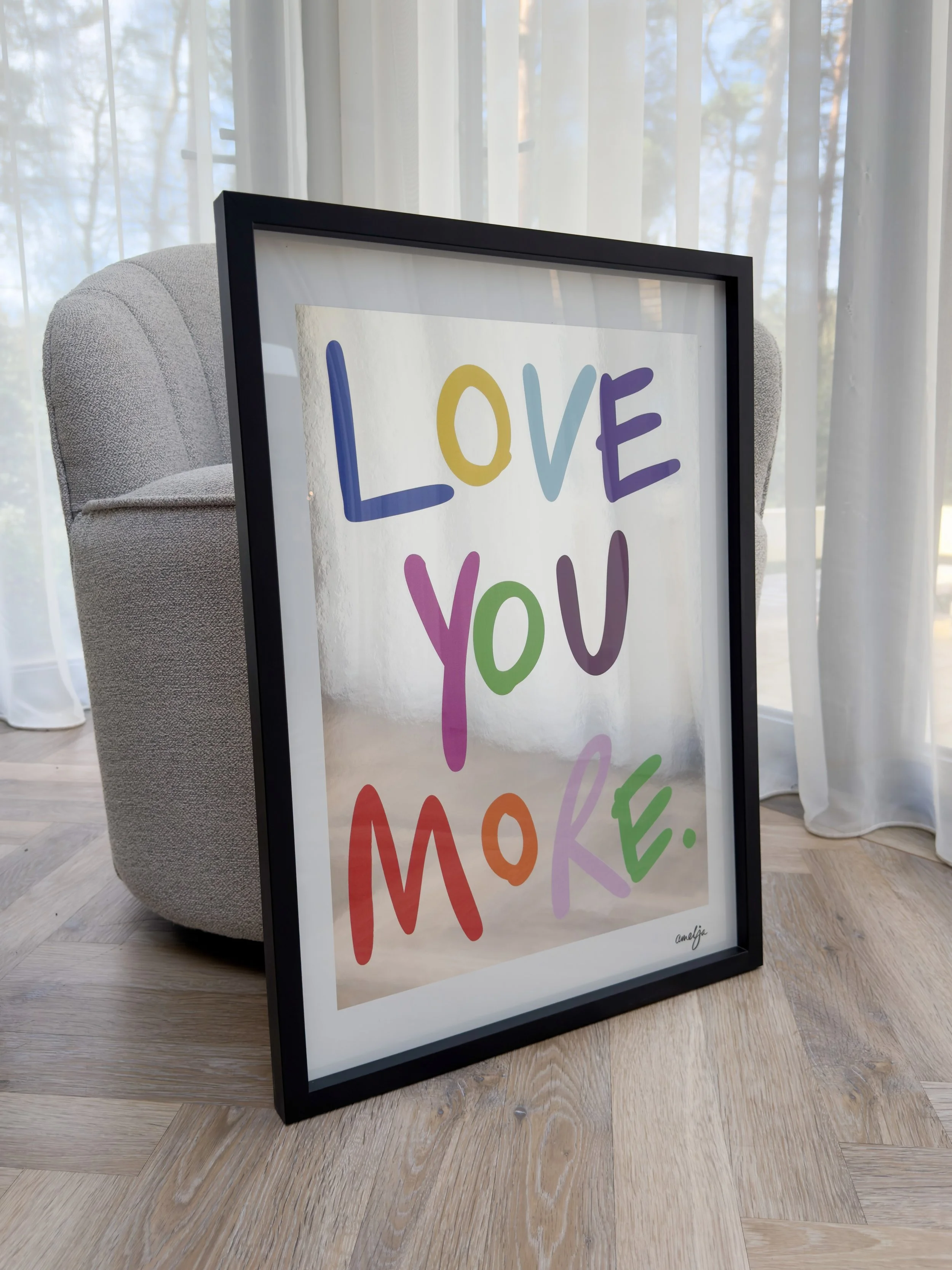 LOVE YOU MORE Silver Print