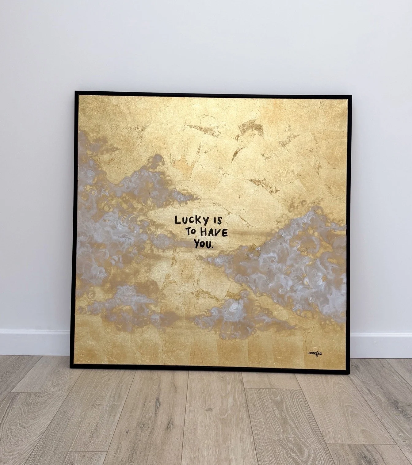 LUCKY IS TO HAVE YOU. 100X100cm cloud canvas