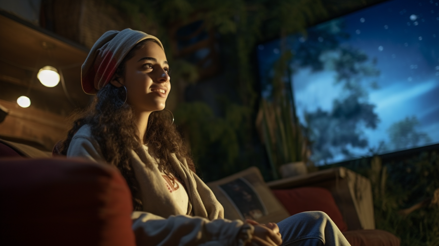 MemDavis16_Wide_shot_middle_eastern_teenage_girl_watching_a_mov_8cd06379-0791-4f1f-aec4-d942f7138cd9.png