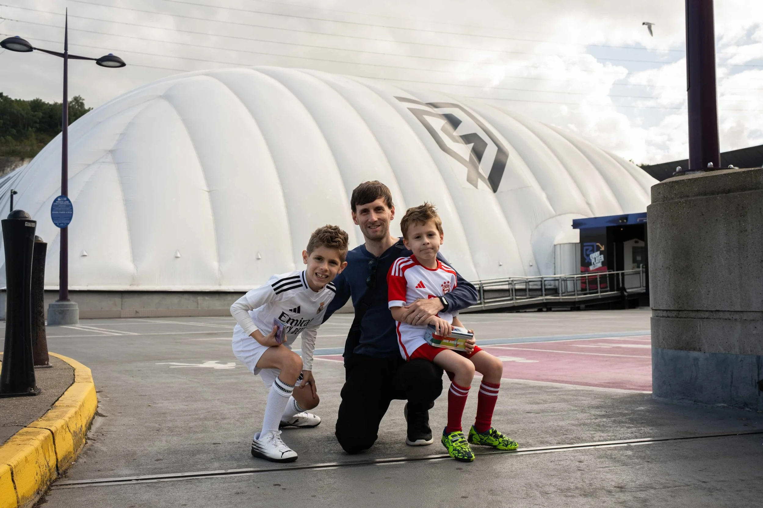 Rob with kids outside Ballerz - Bluewater, Kent