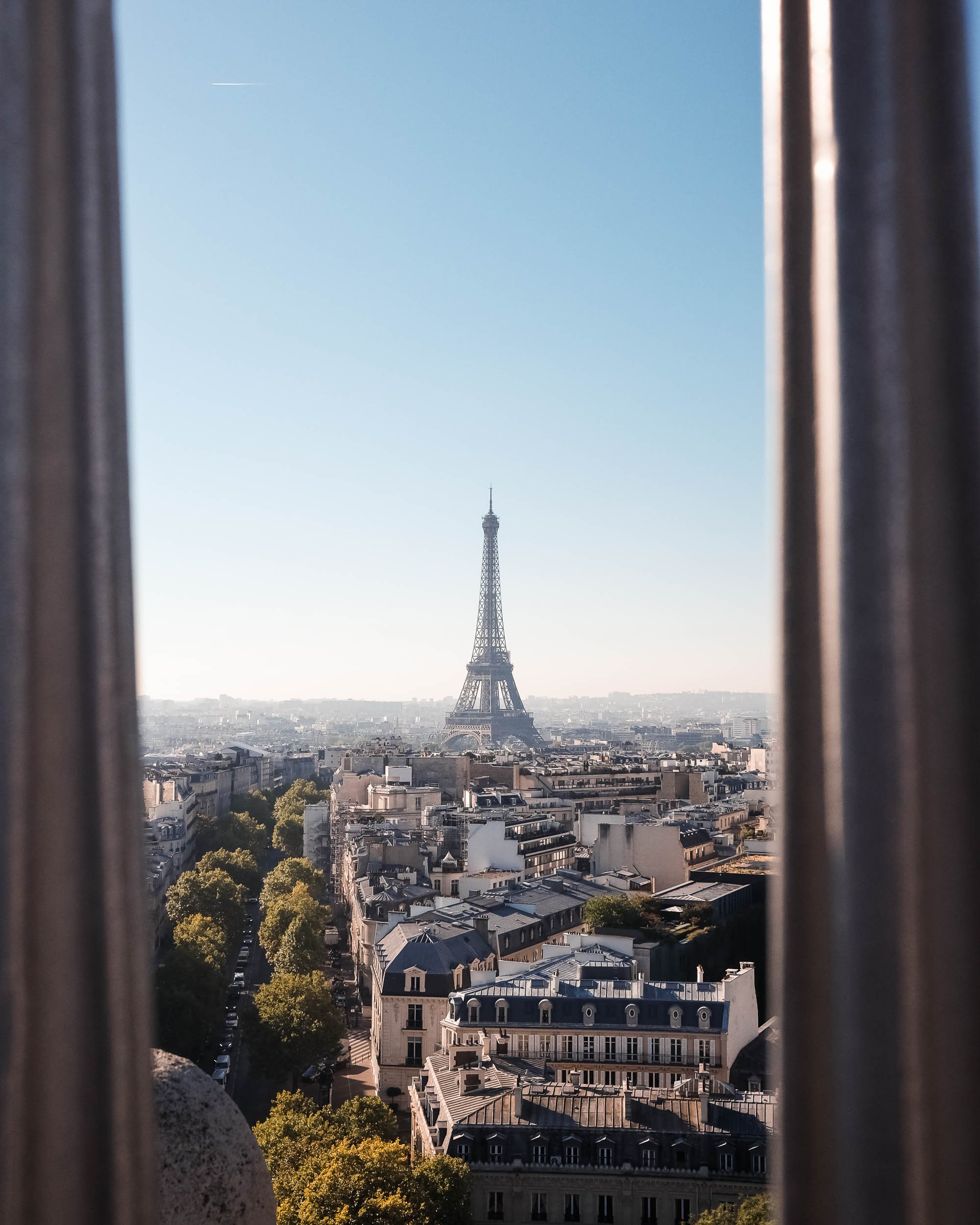 View of Eiffel Tower from Arc de Triomphe, taken on Fujifilm X100V by Rob Swan