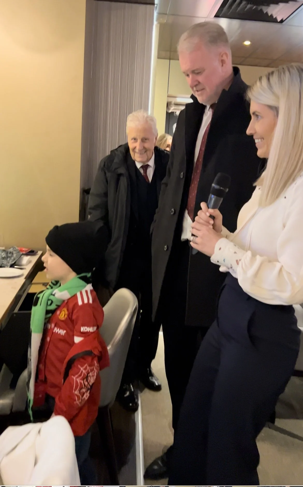 Ryan at Old Trafford, hospitality section