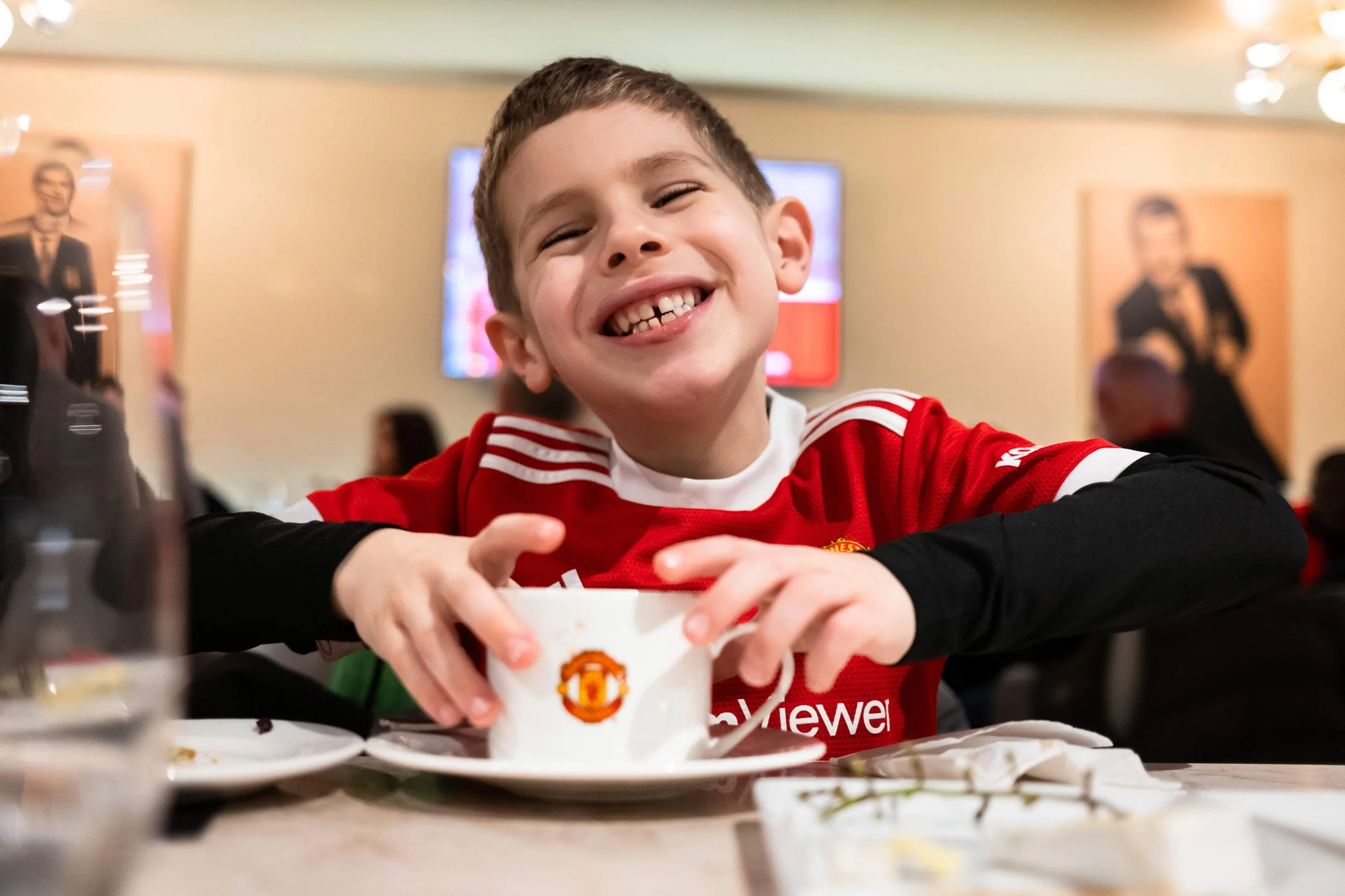 Ryan at Old Trafford, hospitality section