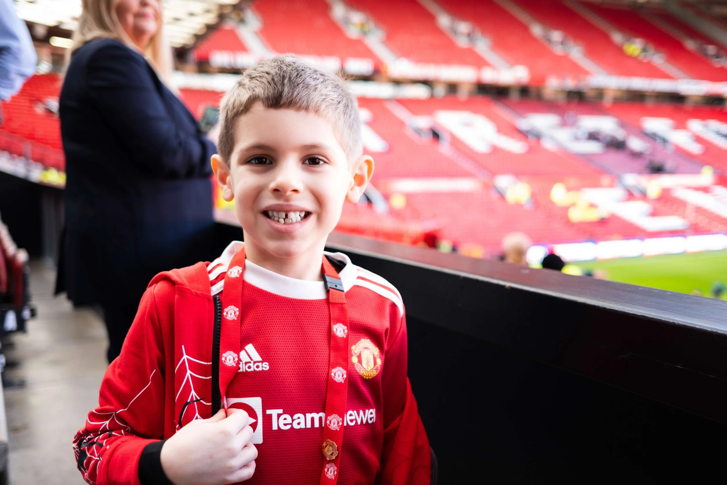 Ryan at Old Trafford, hospitality section