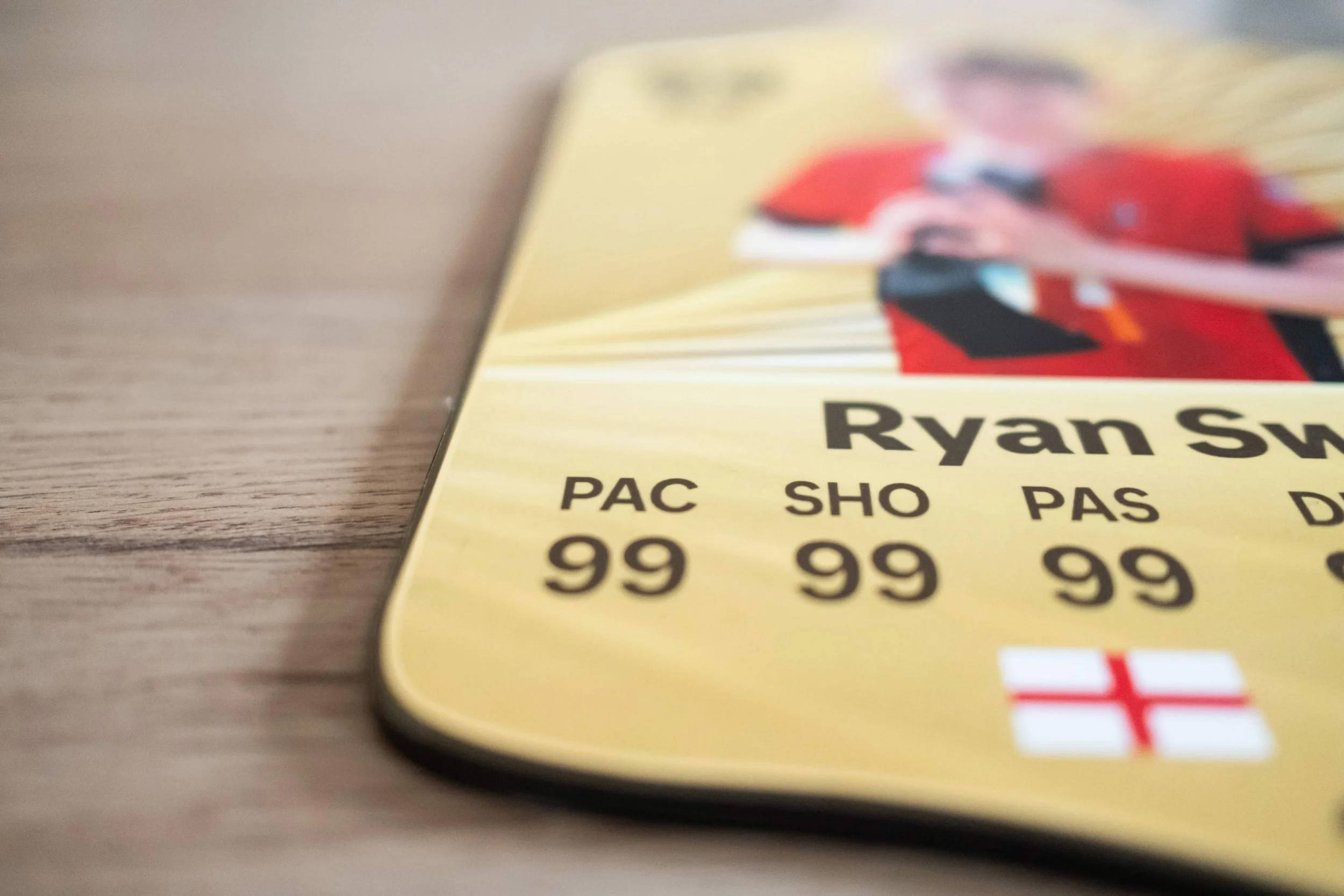 Personalised Football Player Acrylic Card with stats