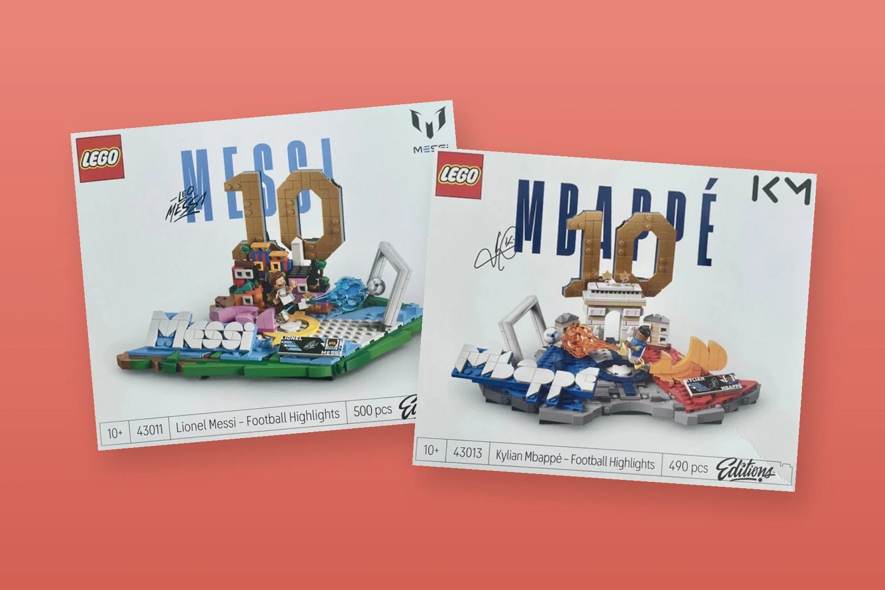 LEGO football sets, Messi and Mbappe versions