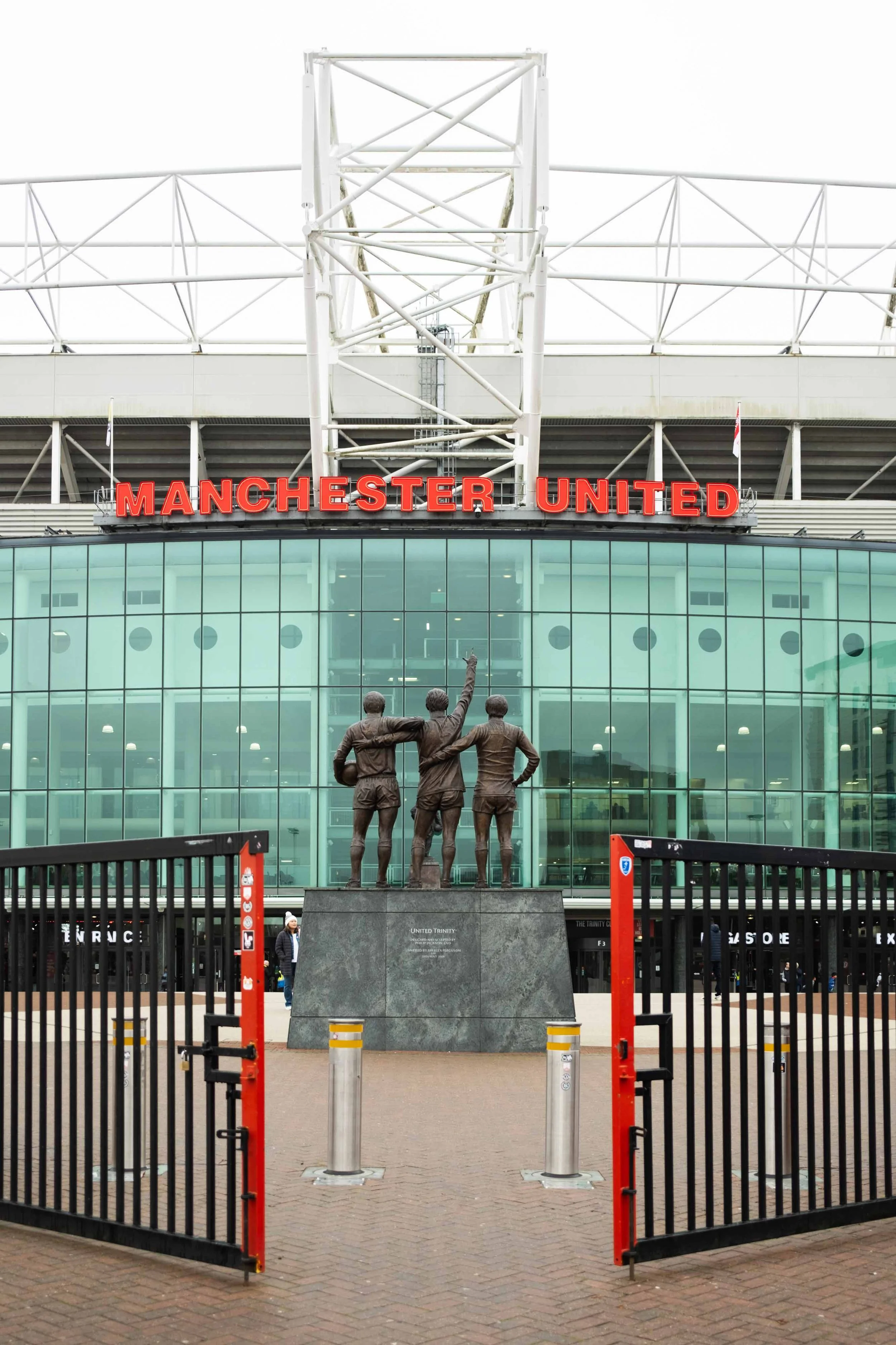 My photo of the Holy Trinity statue outside Old Trafford