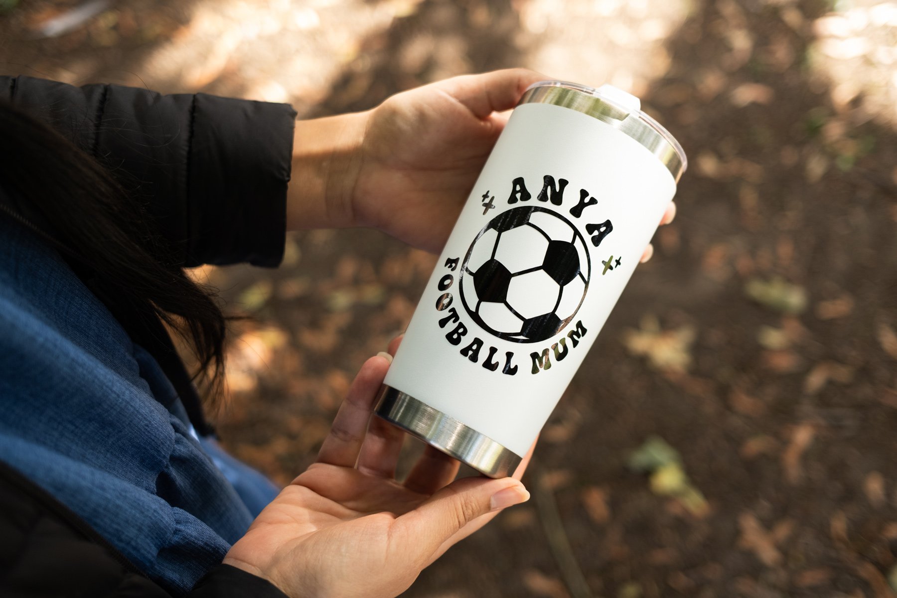 Personalised football mum coffee cup