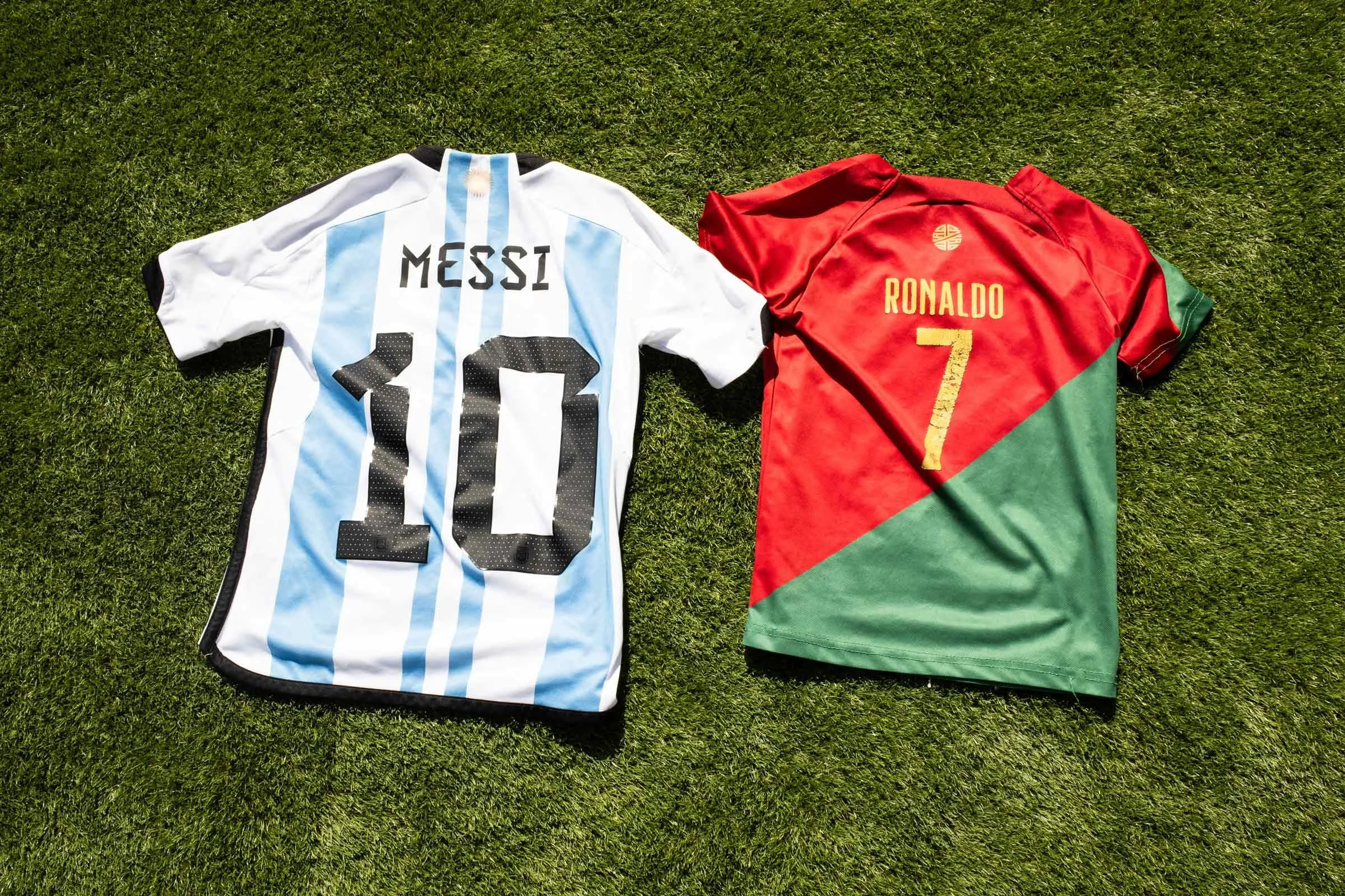 Lionel Messi and Cristiano Ronaldo shirts