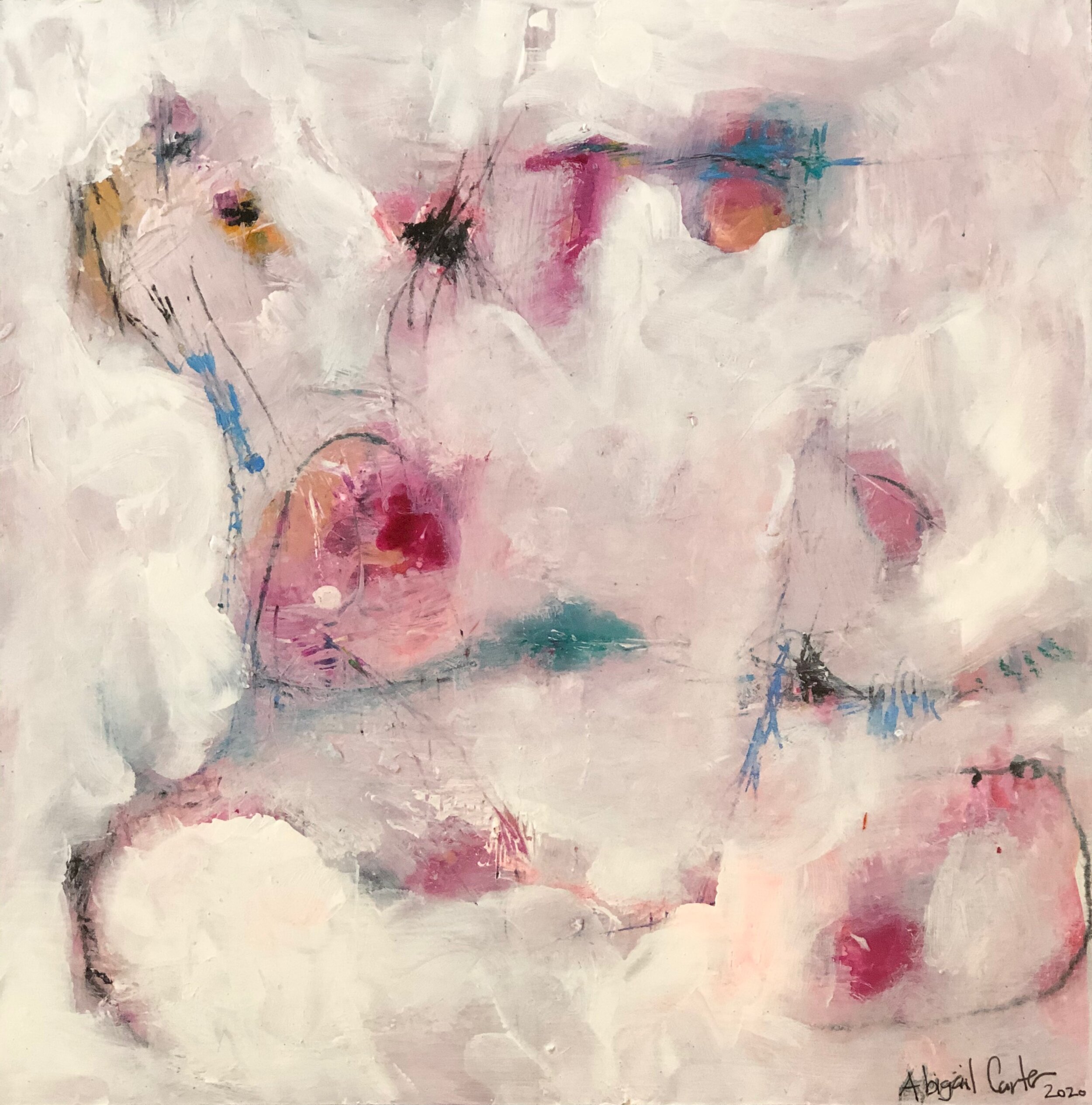 Abstract in Pink and White #1