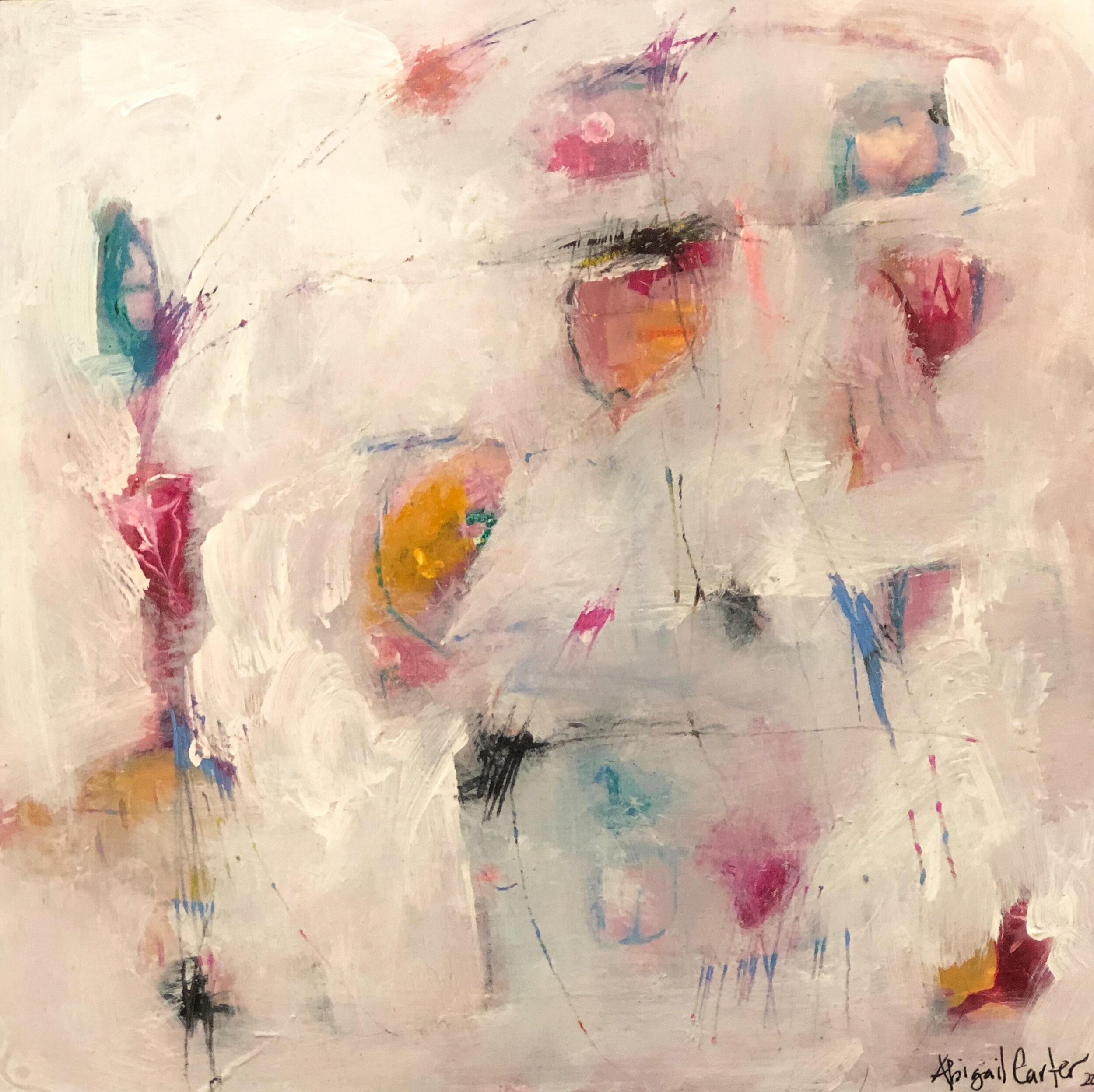 Abstract in Pink and White #2