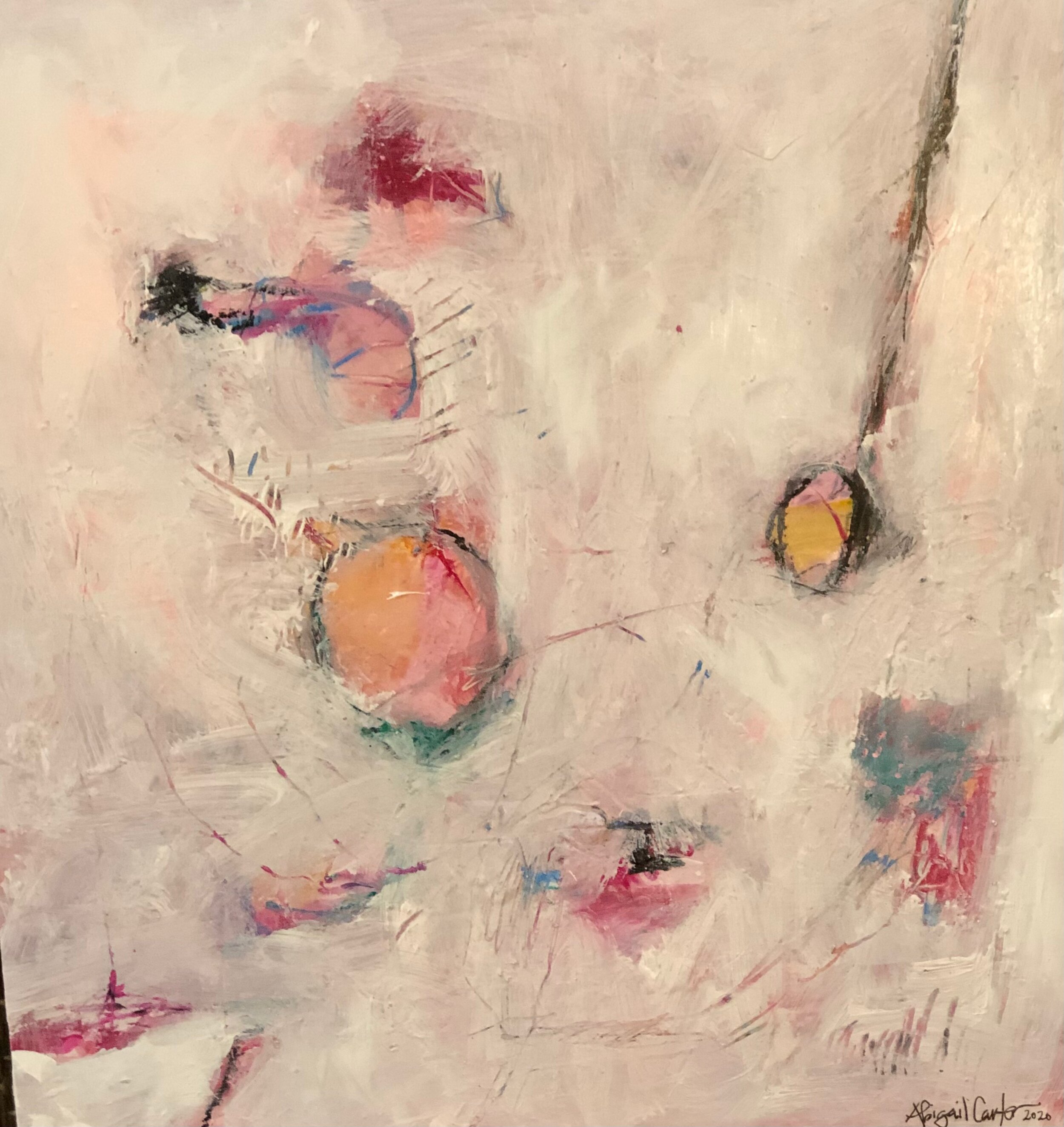Abstract in Pink and White #3