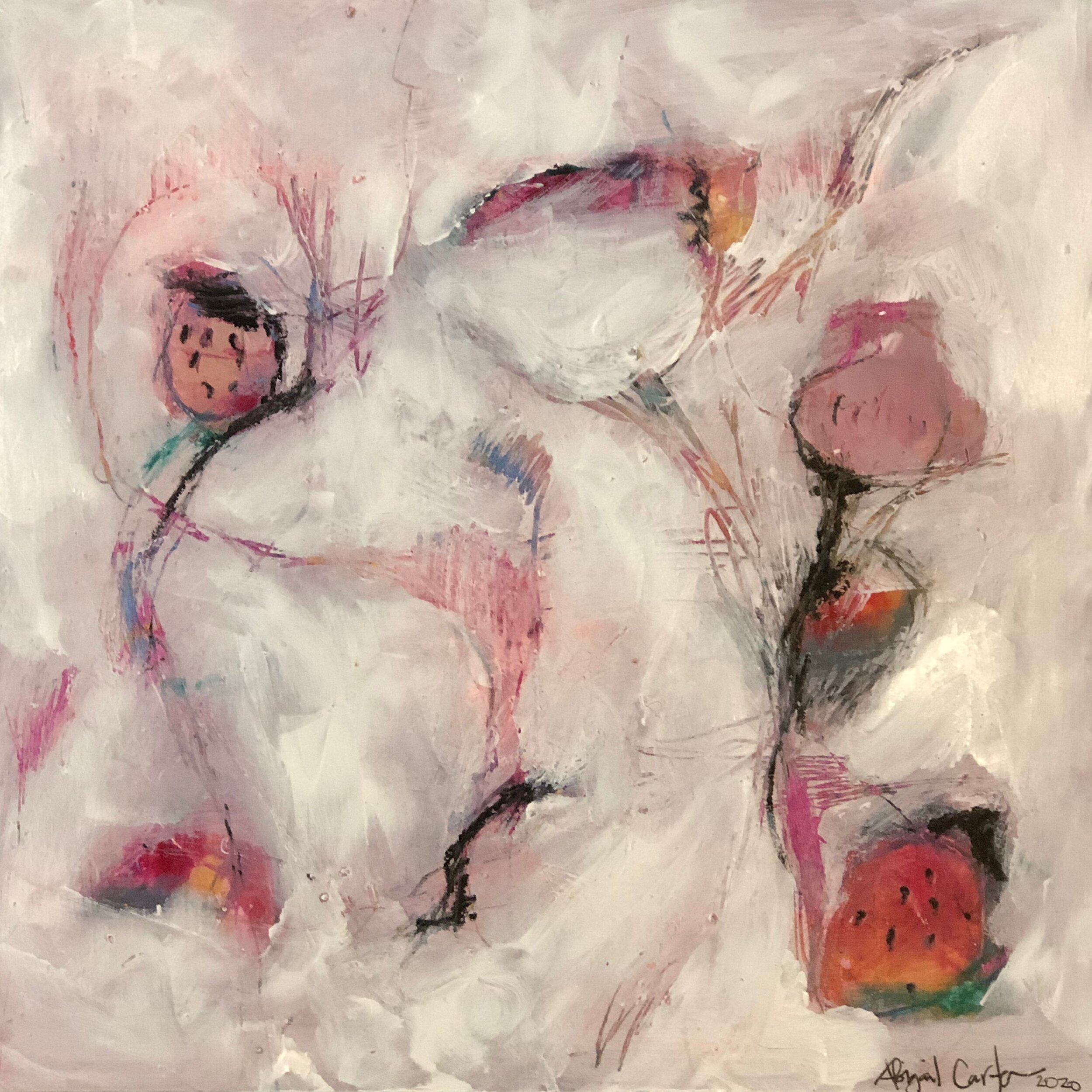 Abstract in Pink and White #4