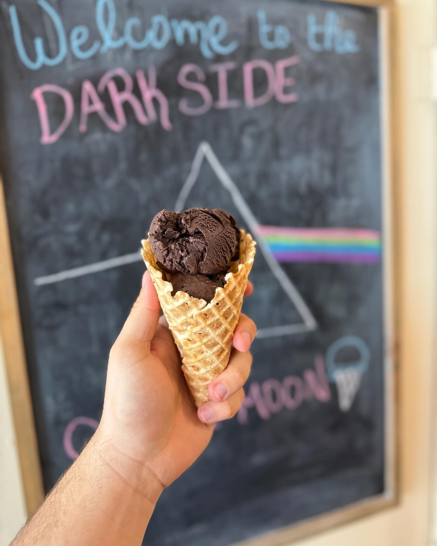 Happy Eclipse Day🌒 We&rsquo;re open until 2 today for the eclipse! Come grab a scoop of your favorite out of this world ice cream to pair with your viewing! See you soon🤍✨