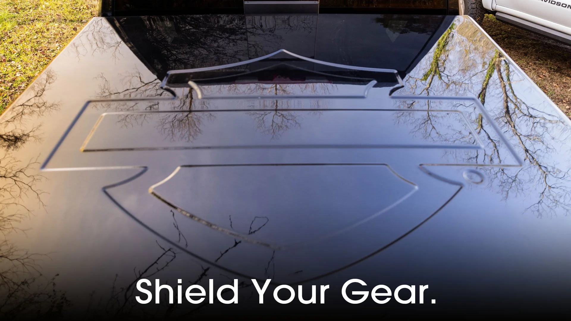The largest Harley-Davidson badge is located on the color matched tonneau cover. The Bar and Shield logo is debossed onto the top of the tonneau cover, making for a very bold statement. As an added level of security, the tonneau cover also features a